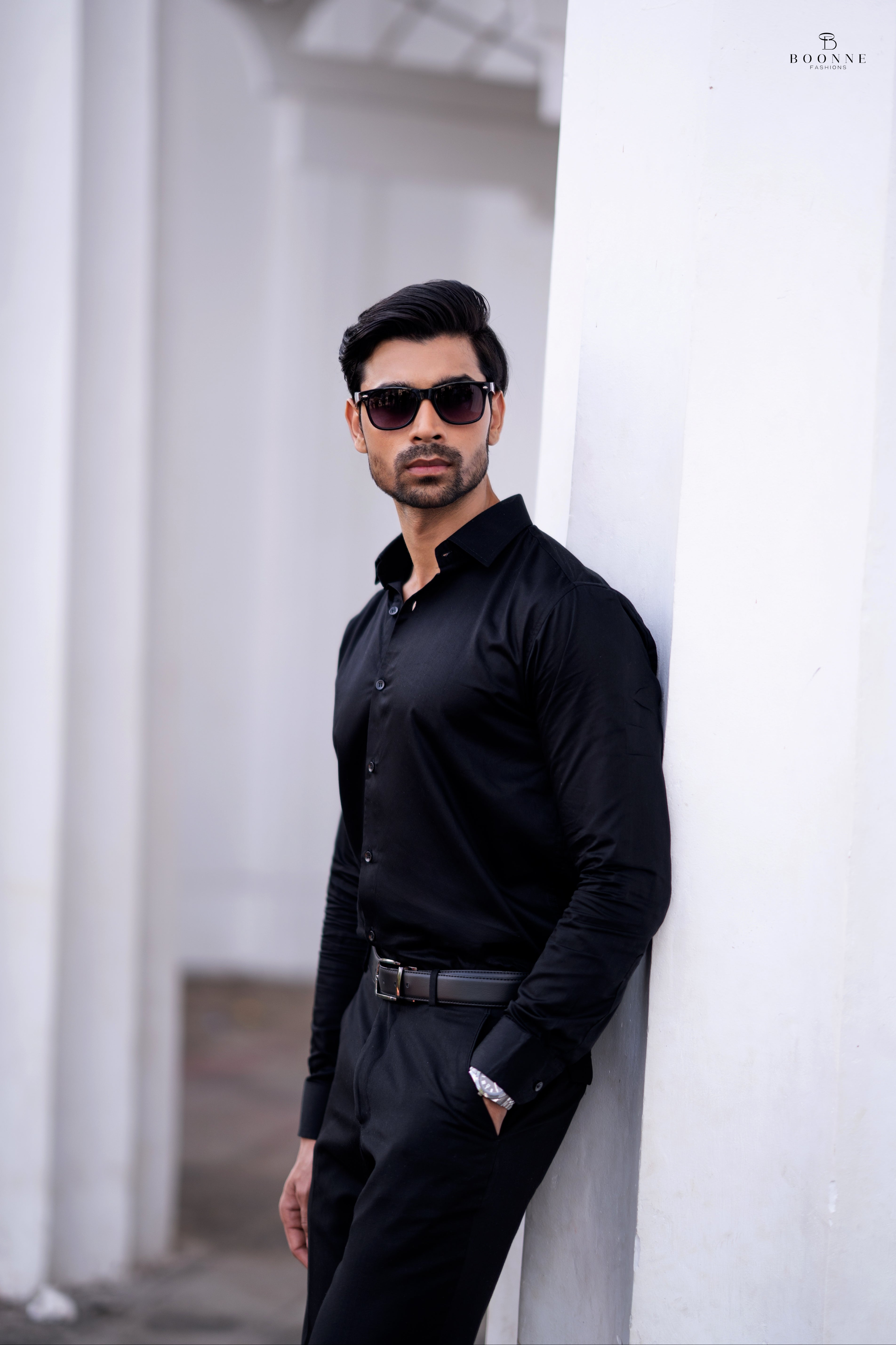 Full Sleeve Slim Fit Black Shirt