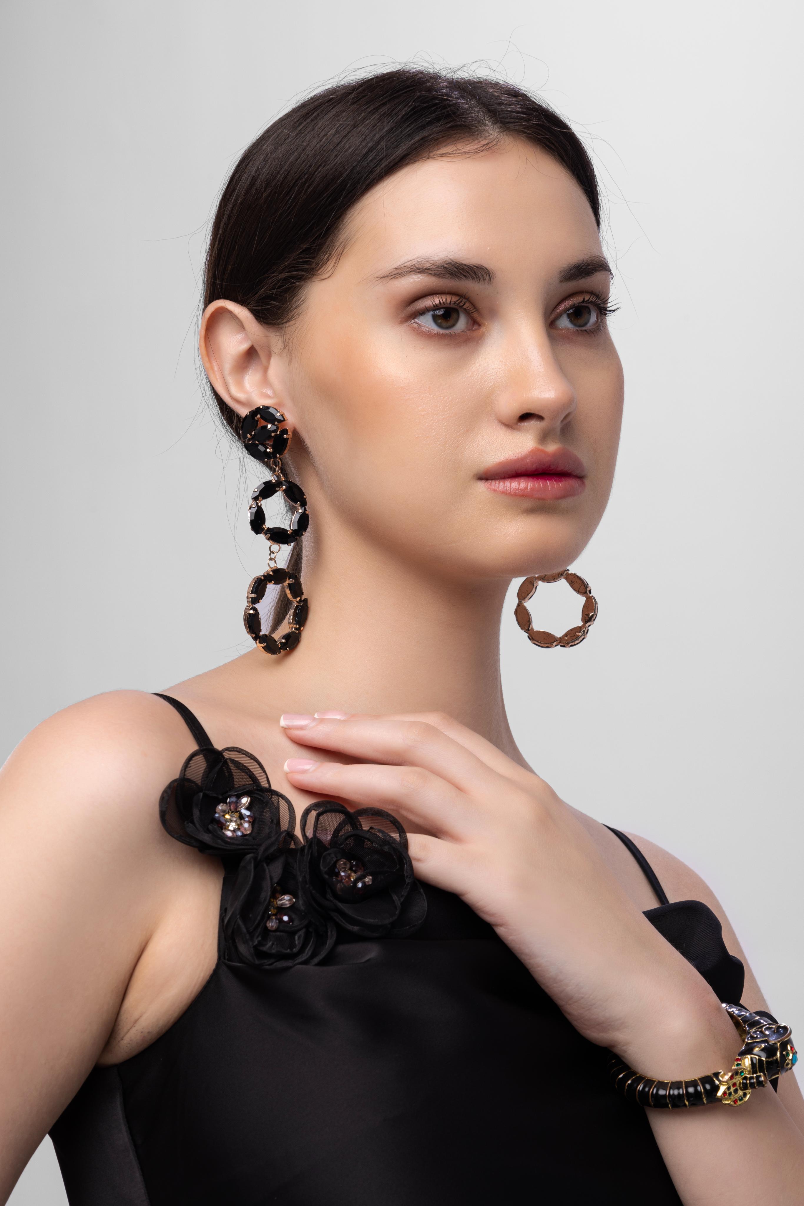 Solid Spaghetti Straps satin midi dress Black