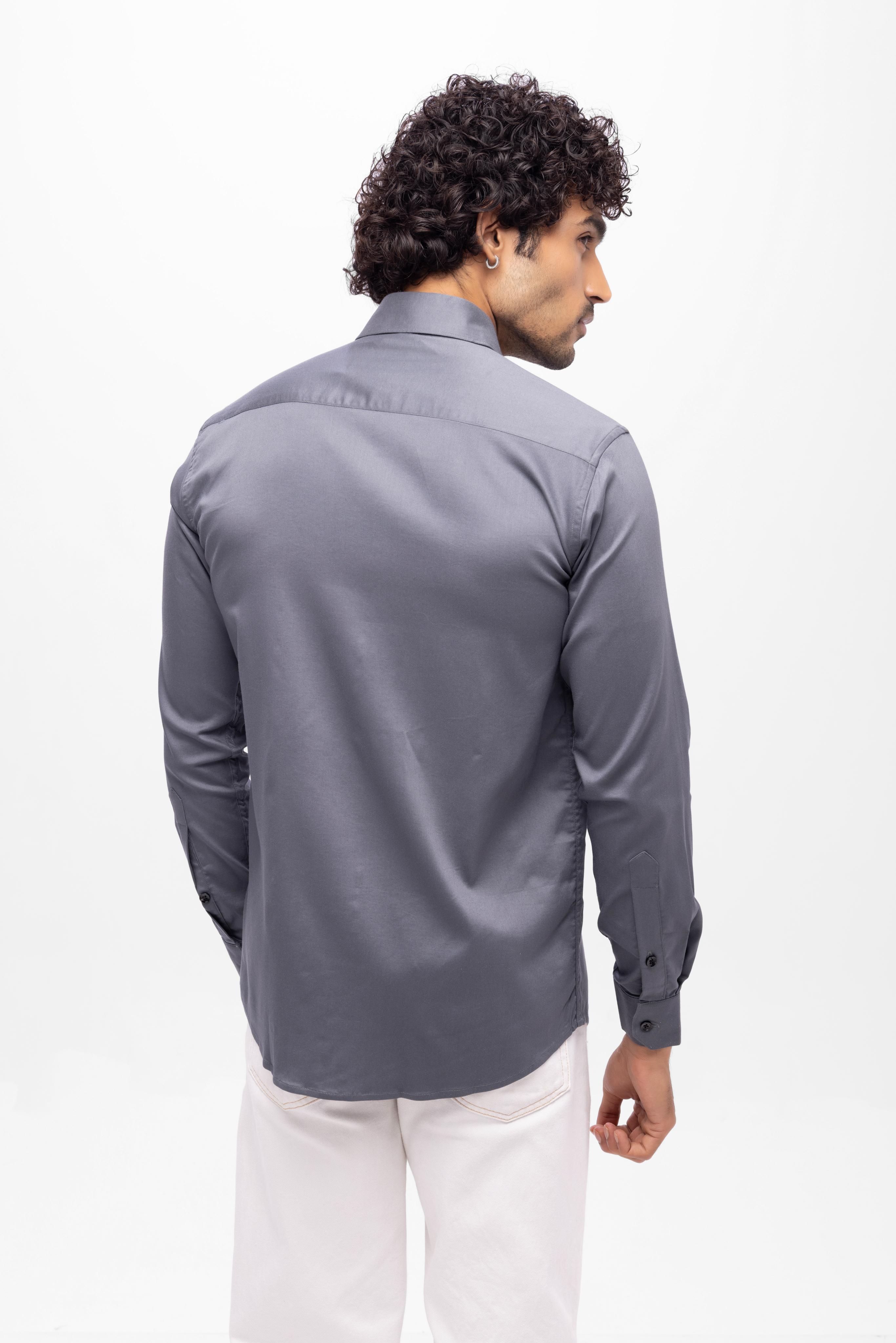 Full sleeve slim fit Shirt Grey