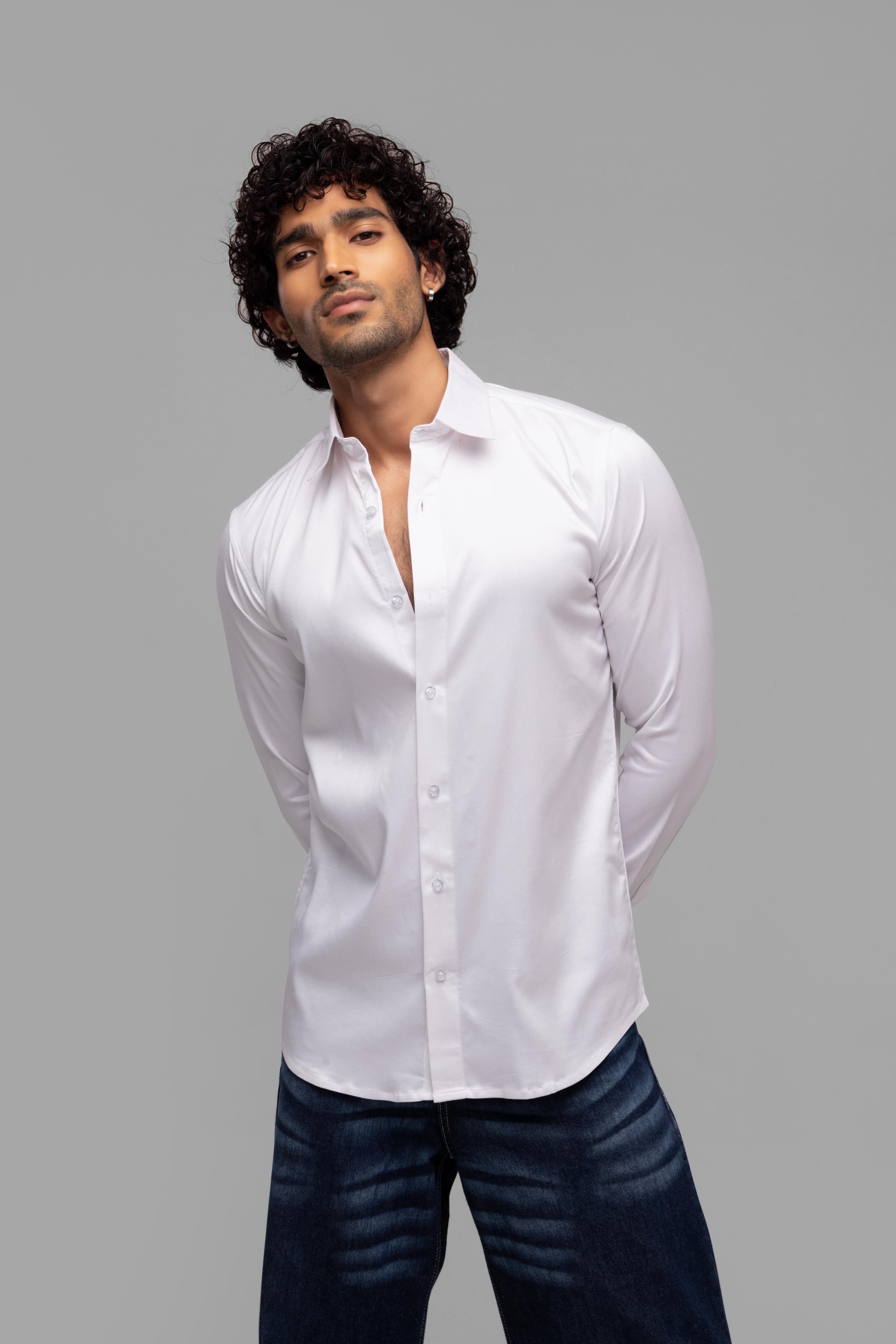 Full sleeve slim fit Shirt White