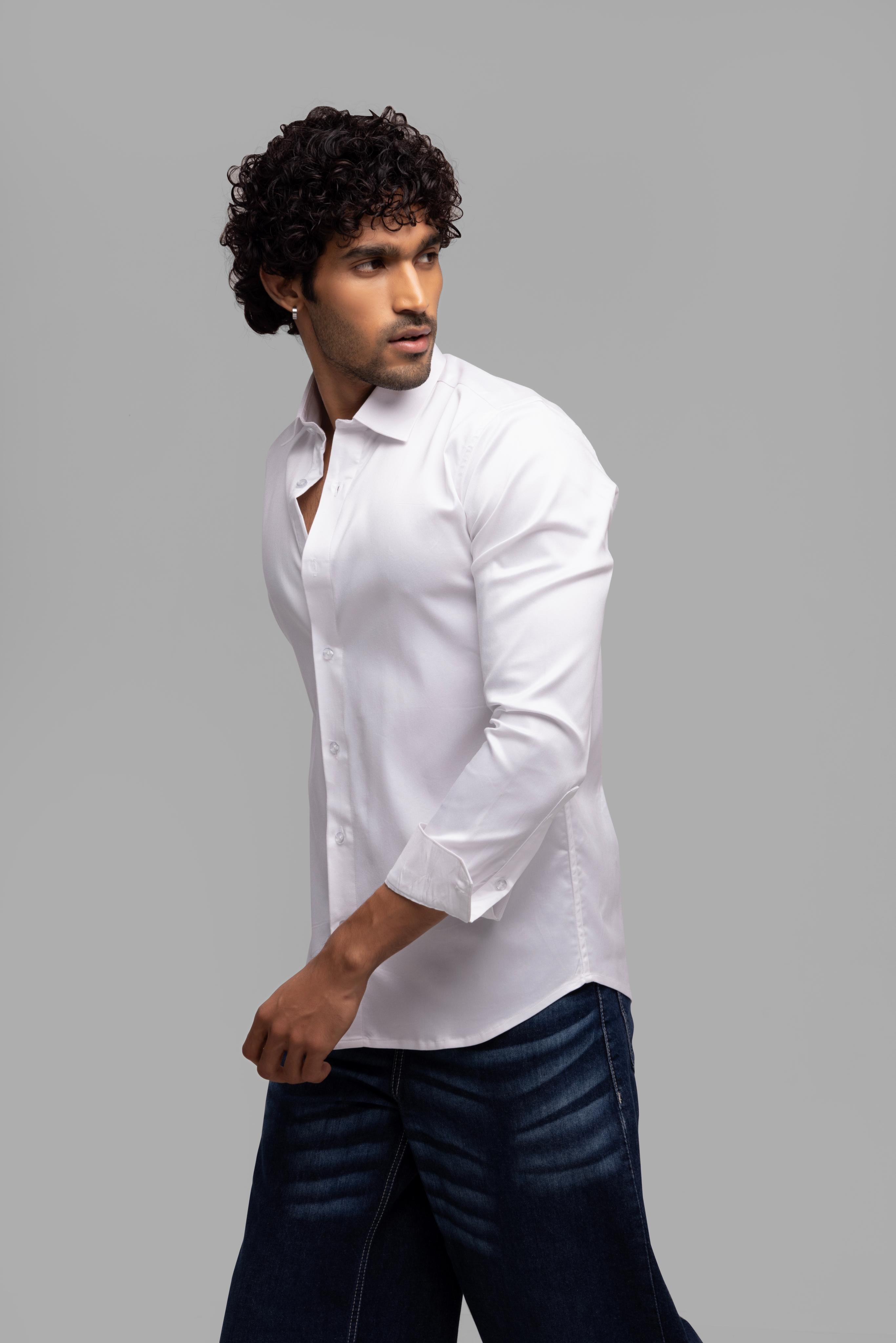 Full sleeve slim fit Shirt White