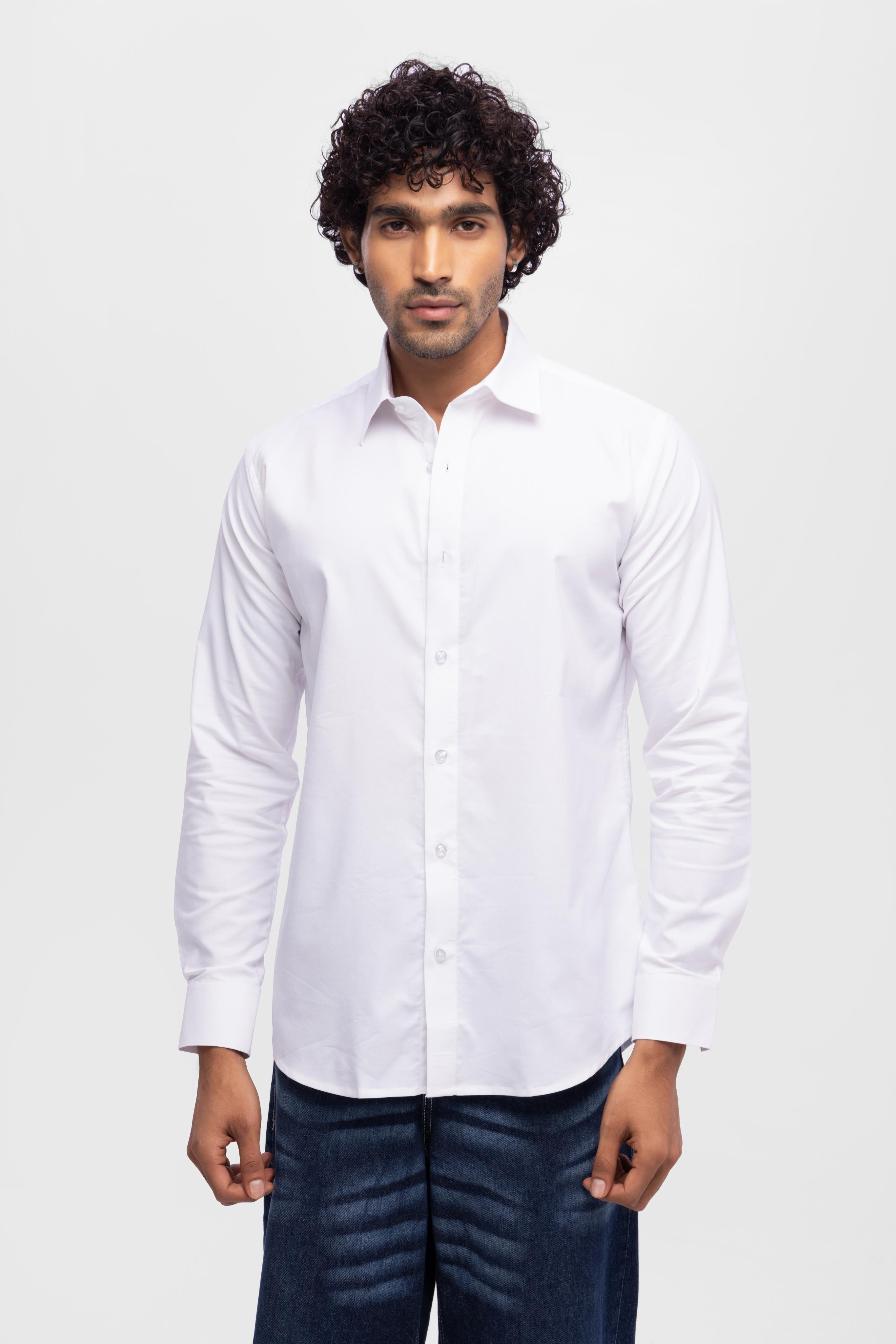 Full sleeve slim fit Shirt White