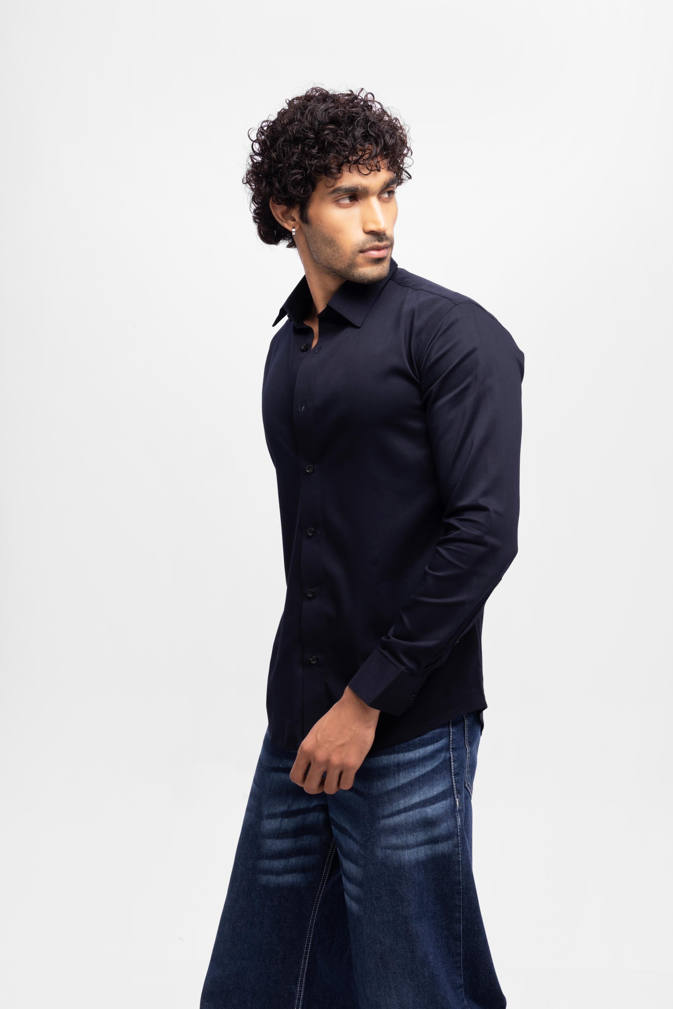 Full sleeve slim fit Shirt Blue