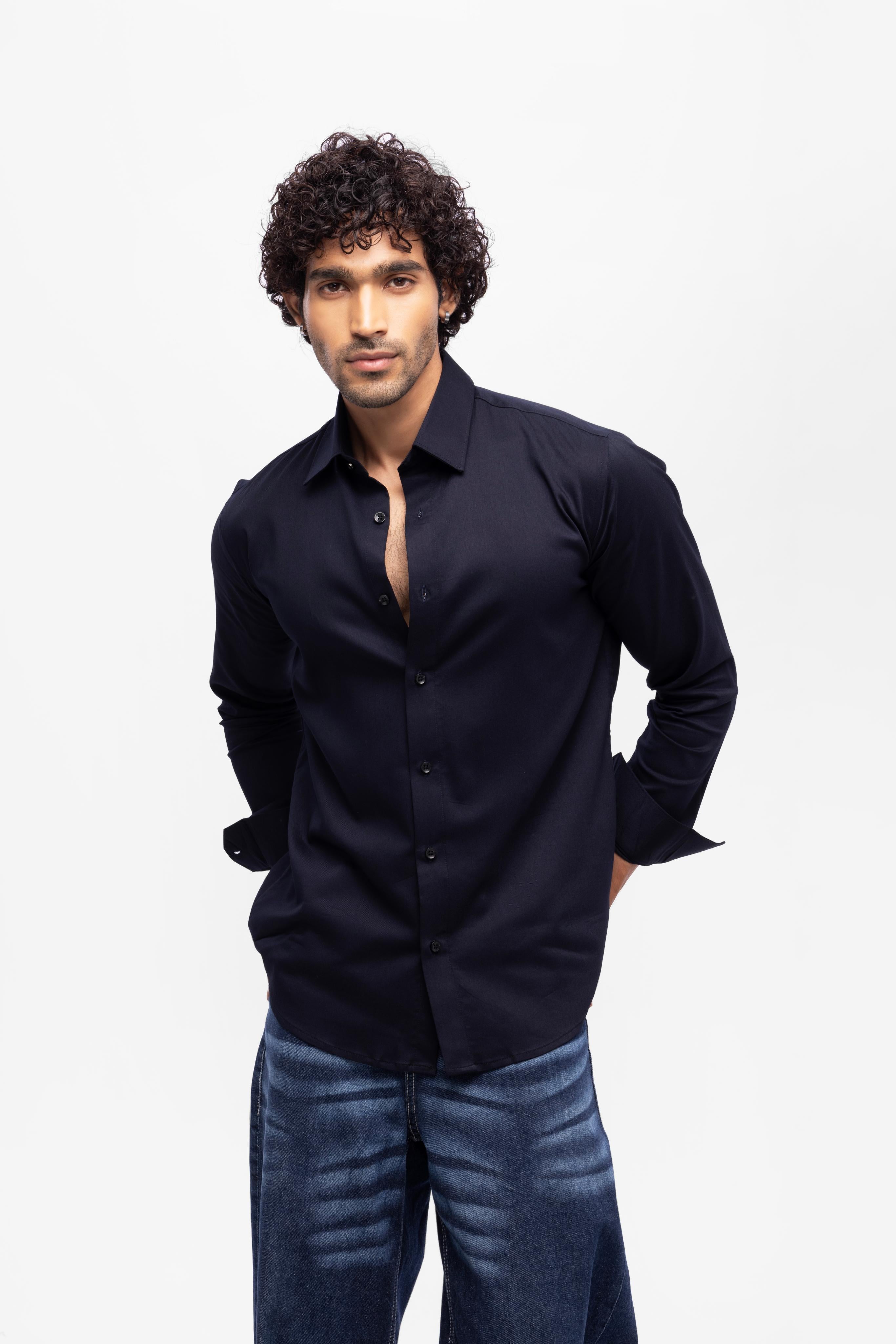 Full sleeve slim fit Shirt Blue