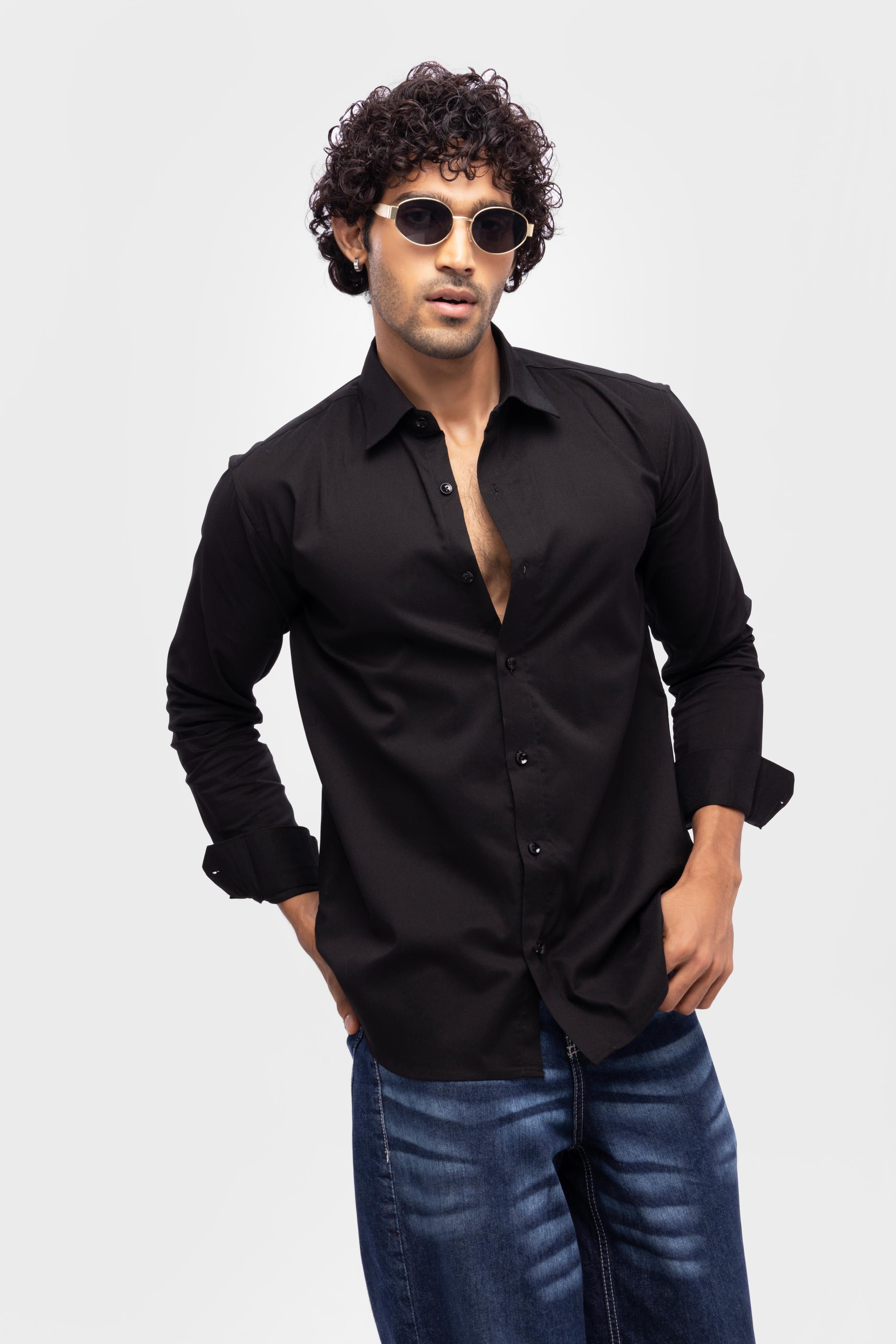 Full sleeve slim fit Shirt Black