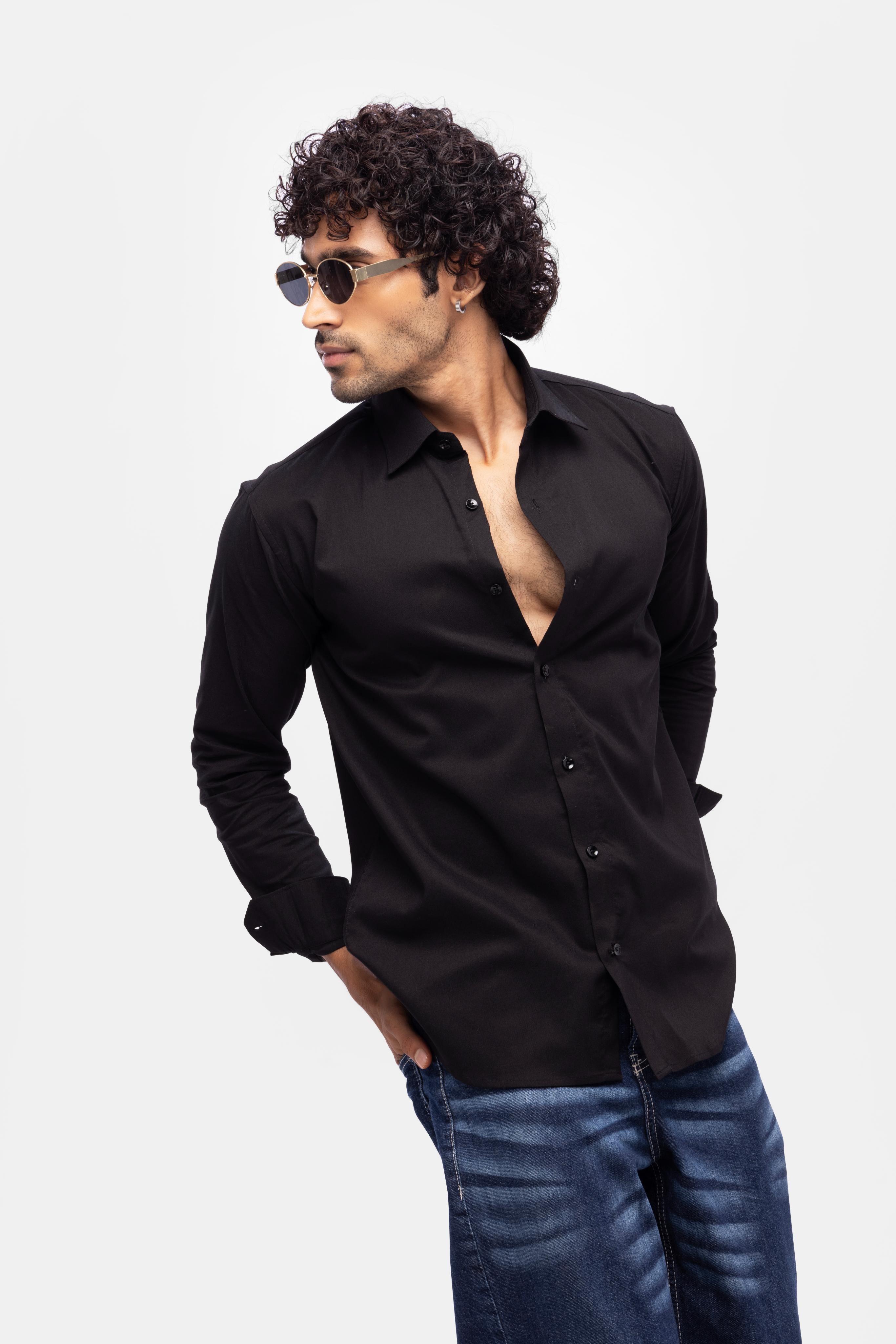 Full sleeve slim fit Shirt Black