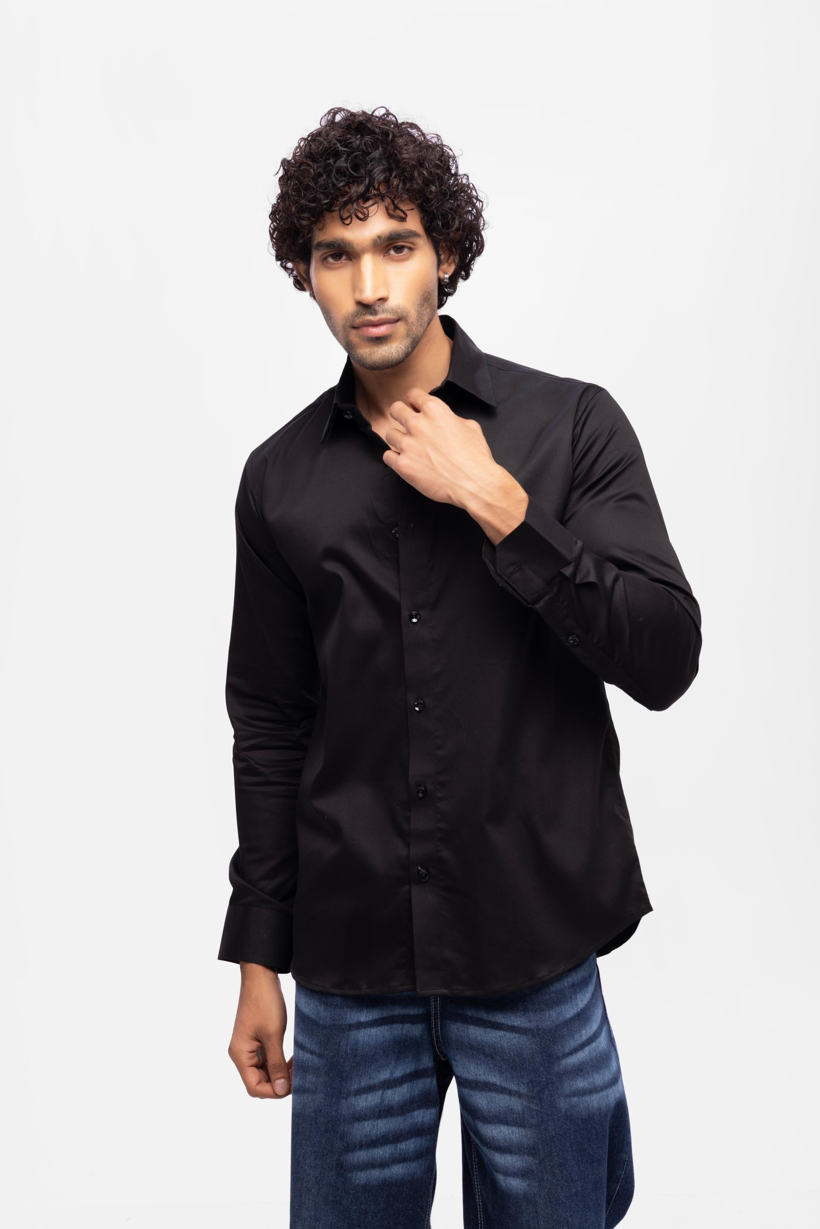 Full sleeve slim fit Shirt Black