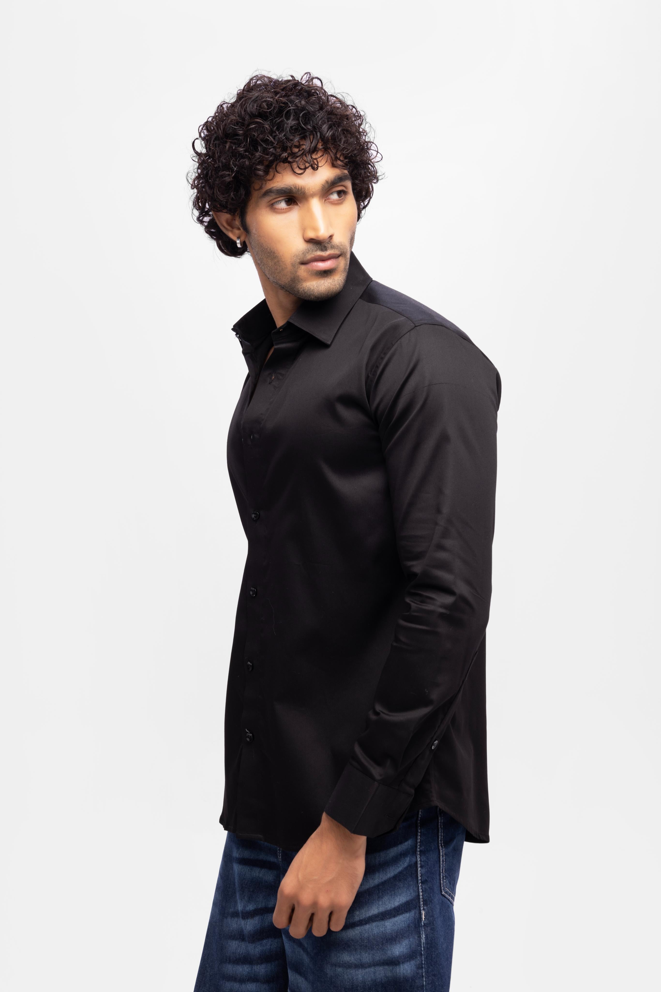 Full sleeve slim fit Shirt Black