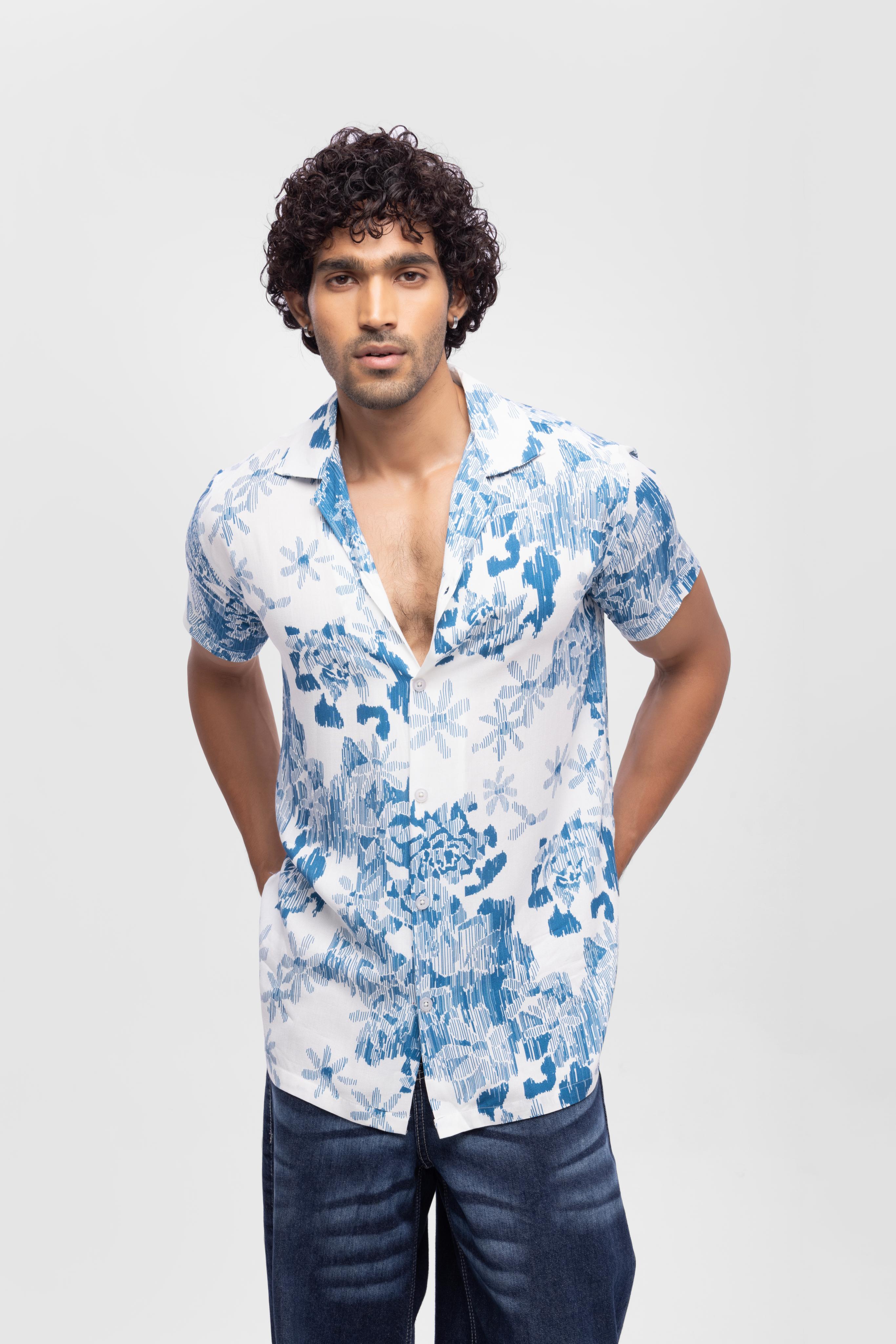 Regular Half sleeve loose fit regular- Blue