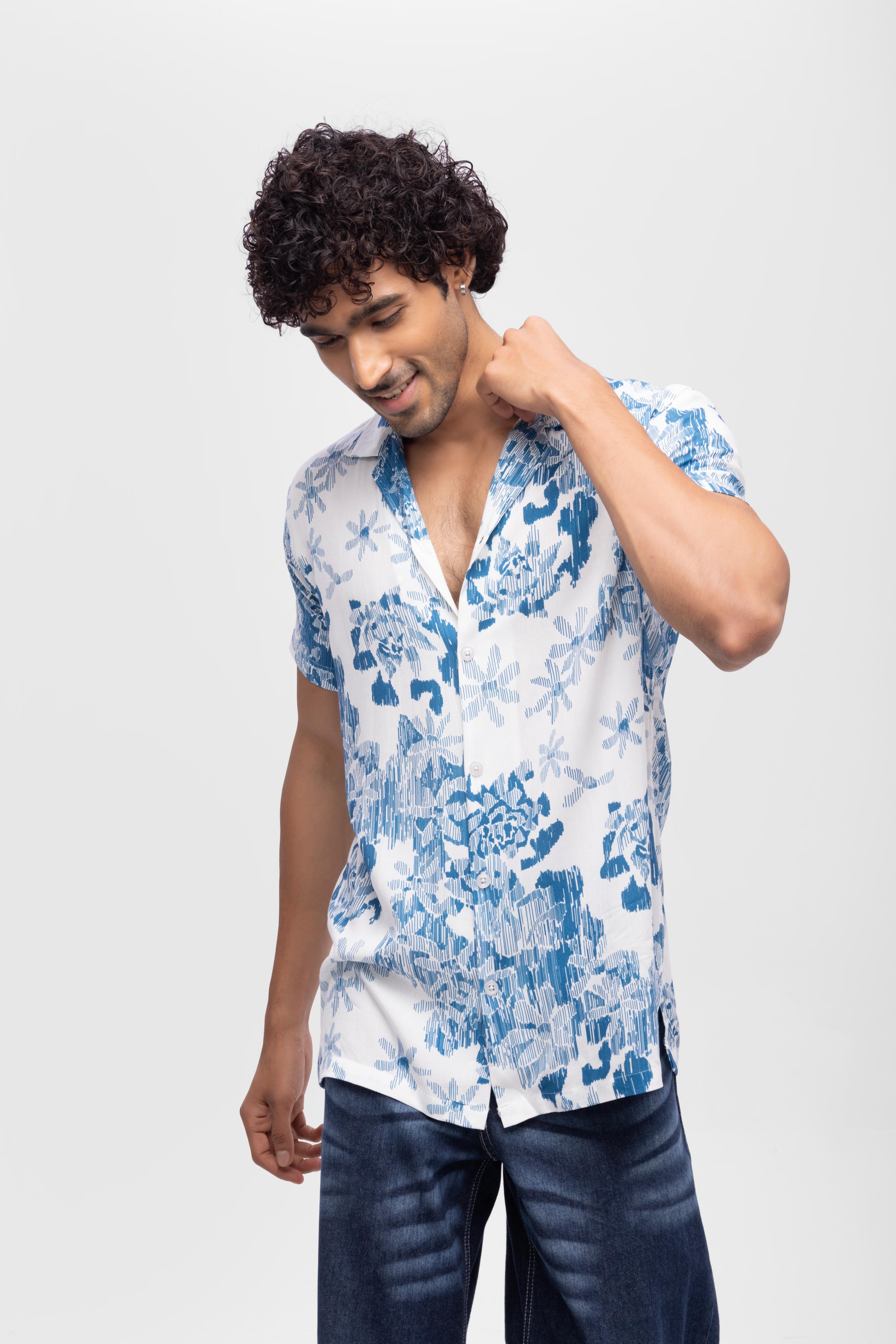Regular Half sleeve loose fit regular- Blue