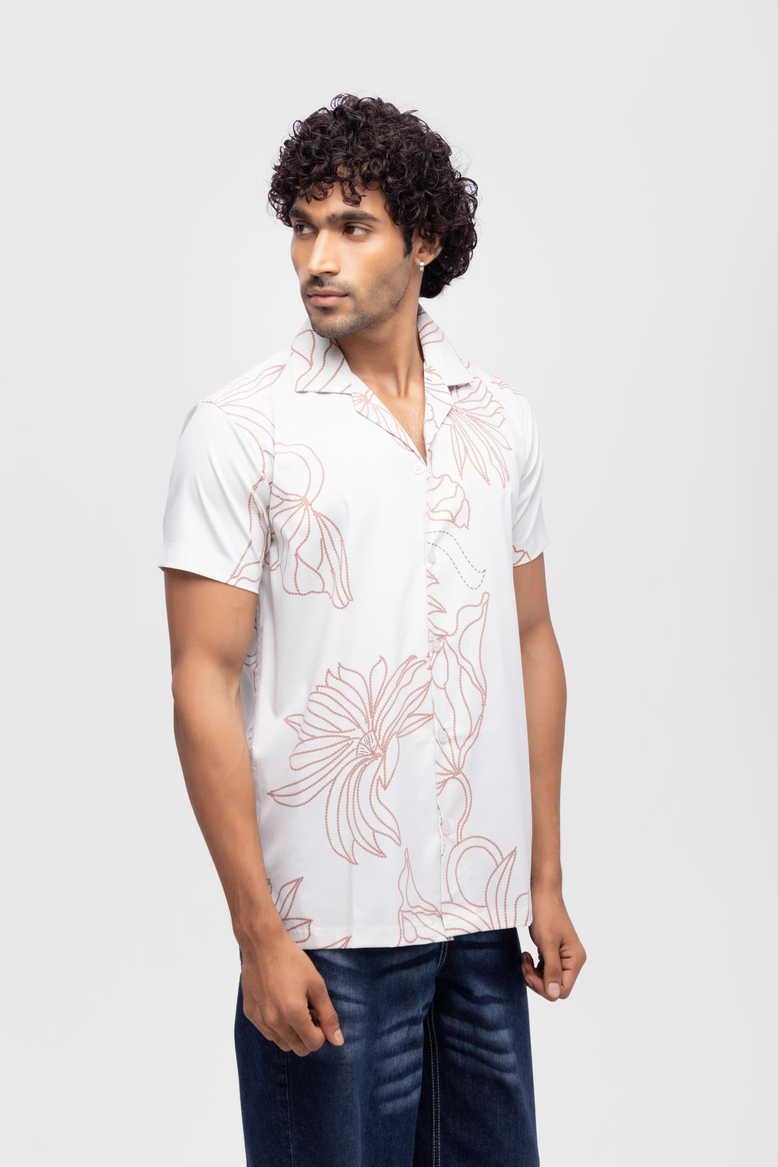 Long Half sleeve loose fit regular- Cream