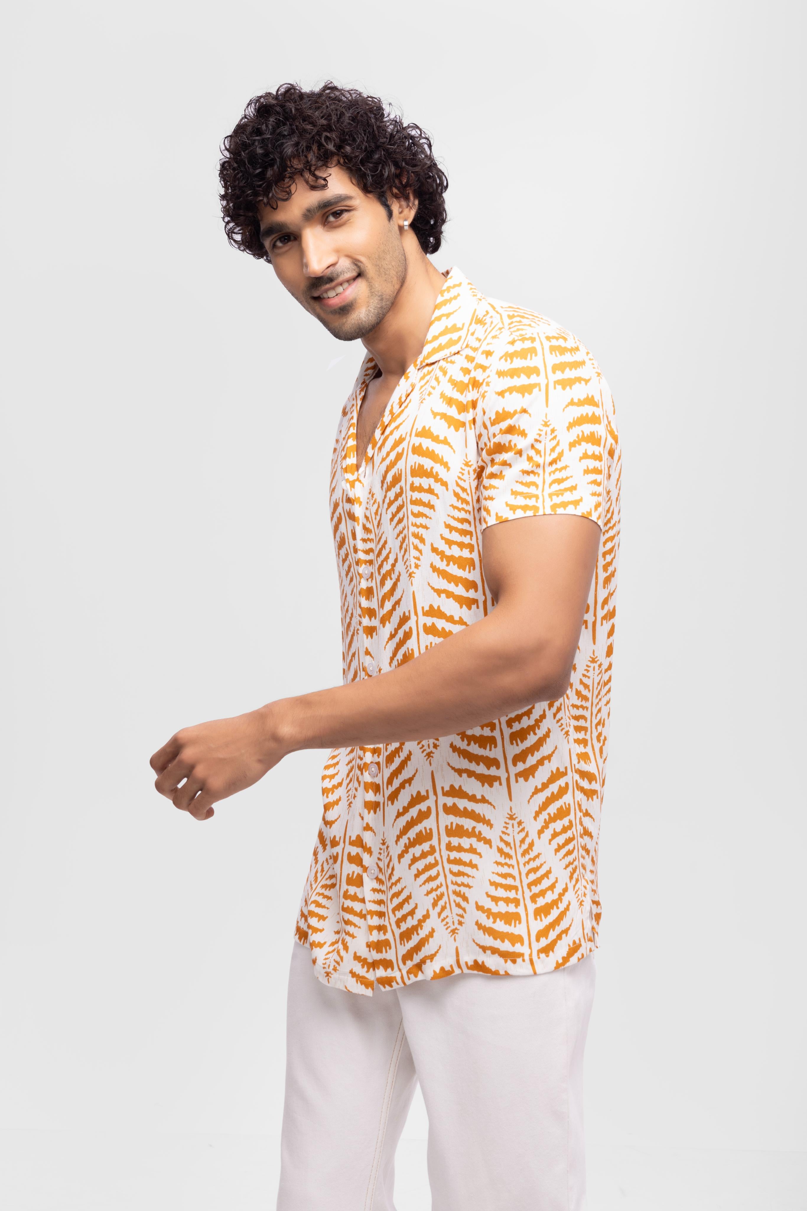 Regular Half sleeve loose fit regular- Brown