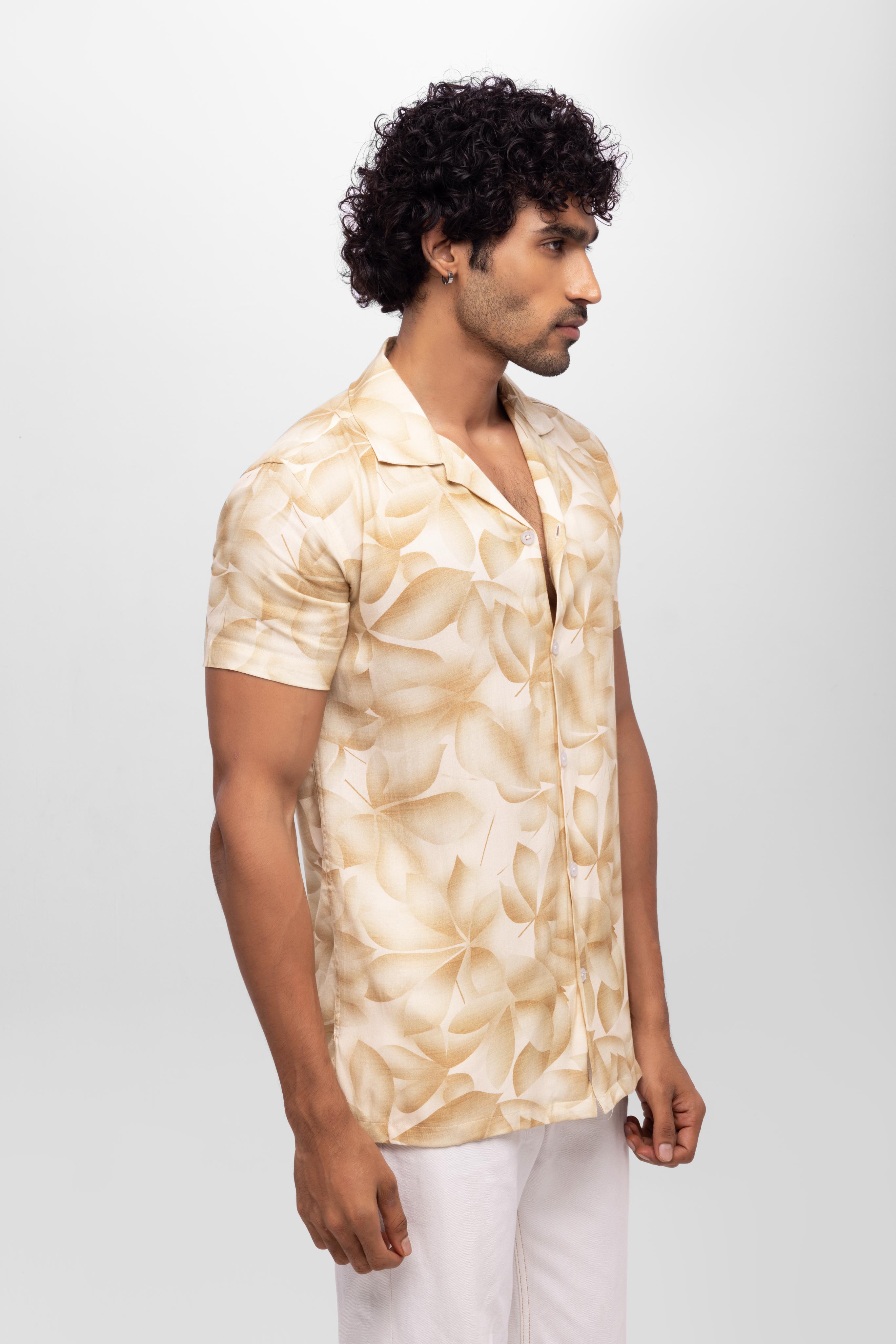 Regular Half sleeve loose fit regular- Beige