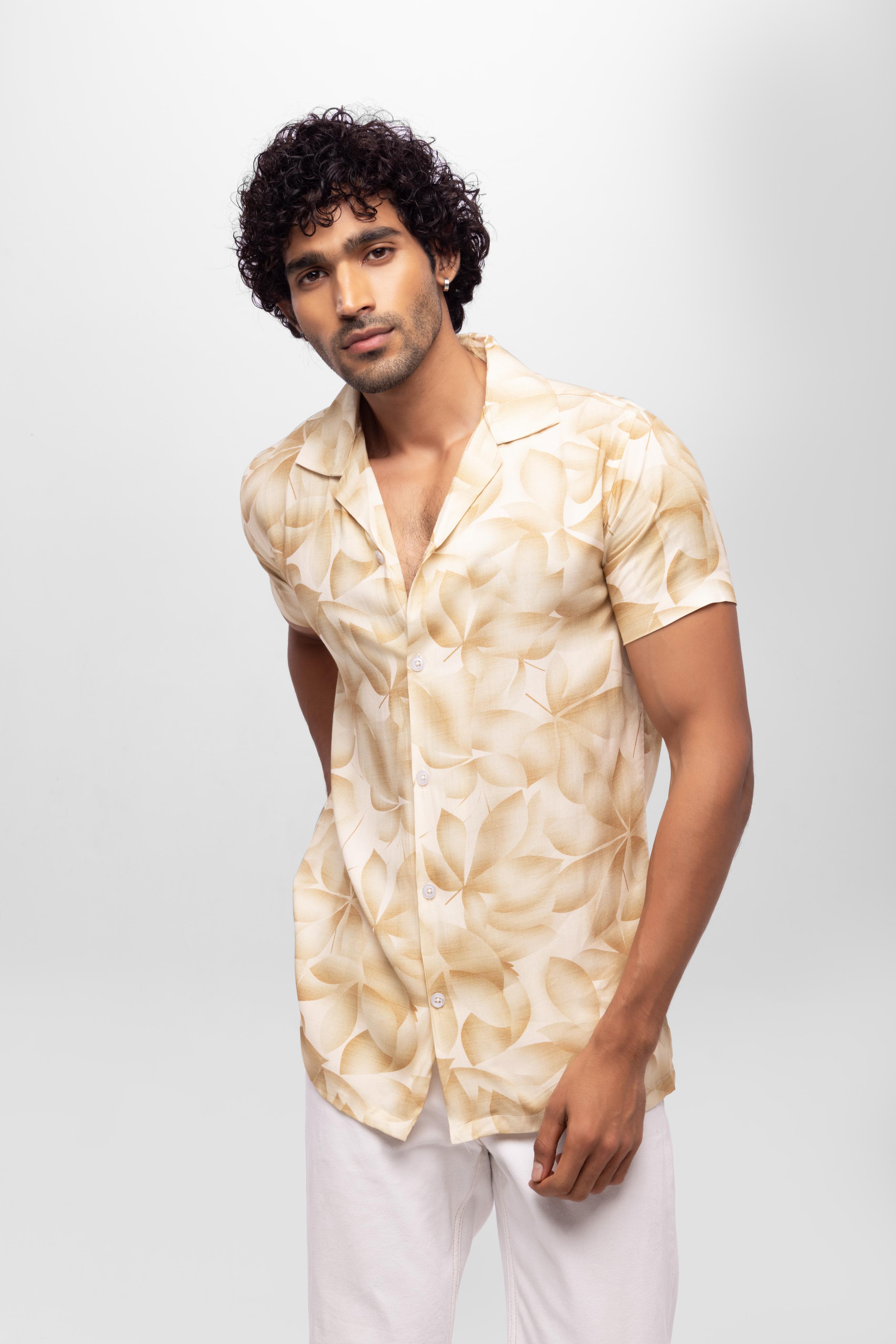 Regular Half sleeve loose fit regular- Beige