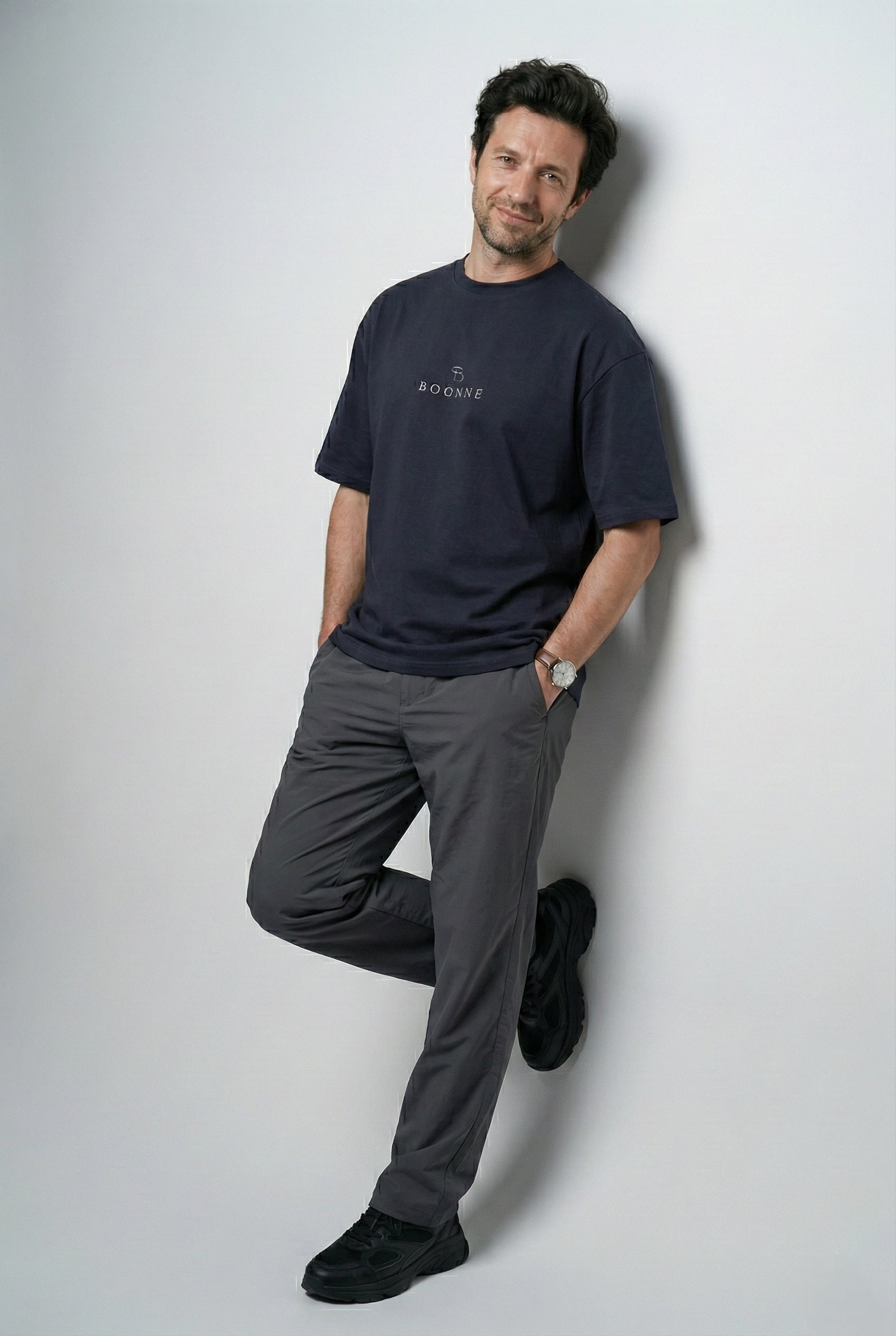 Premium cotton oversized men’s T-shirt-Dark Grey