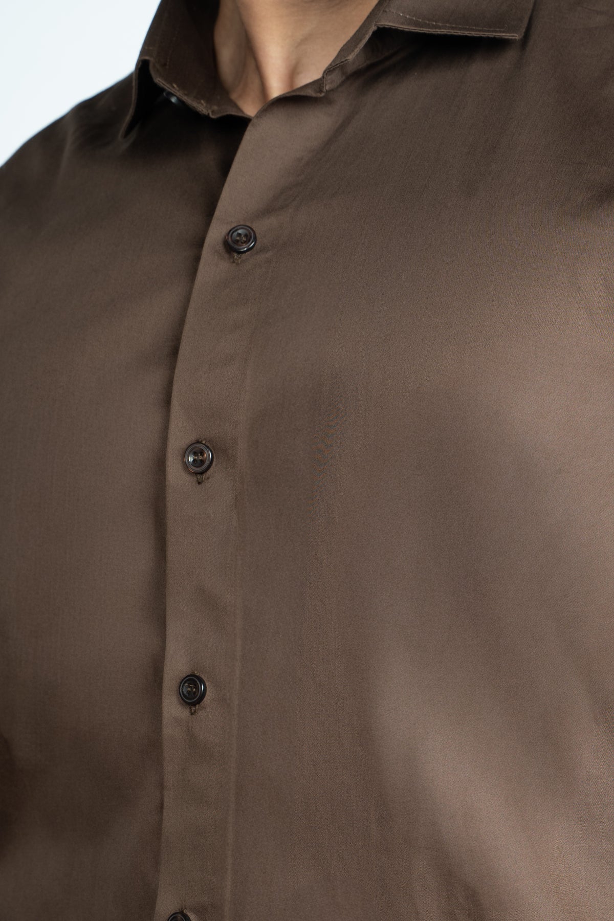 Full sleeve slim fit Burnt Brown Shirt