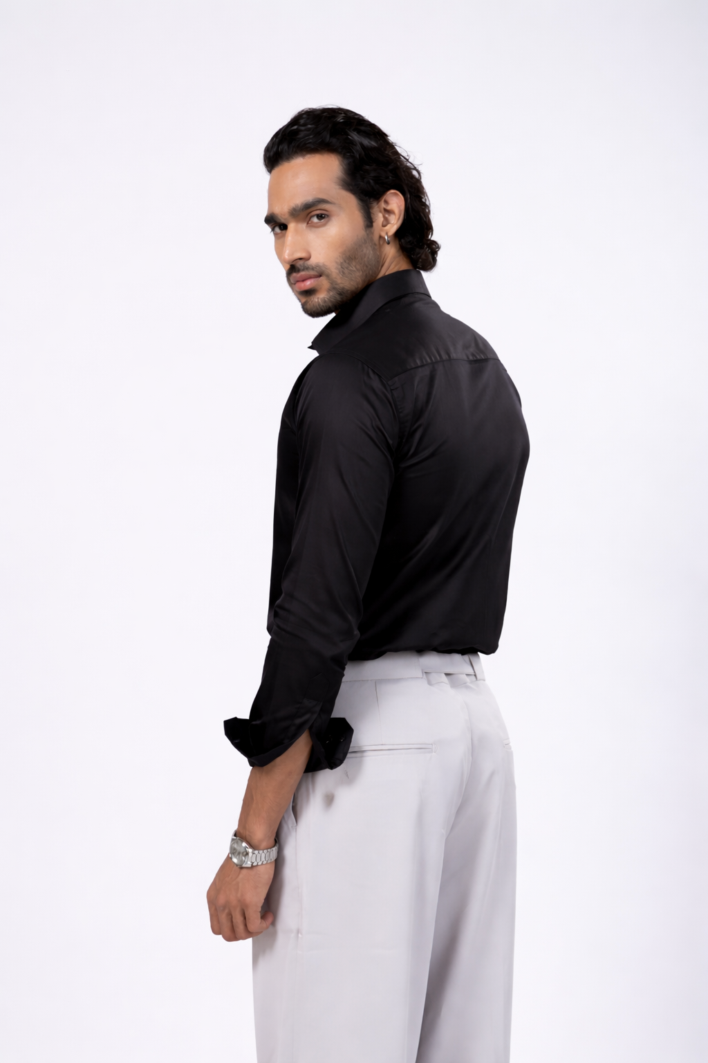 Full Sleeve Slim Fit Black Shirt