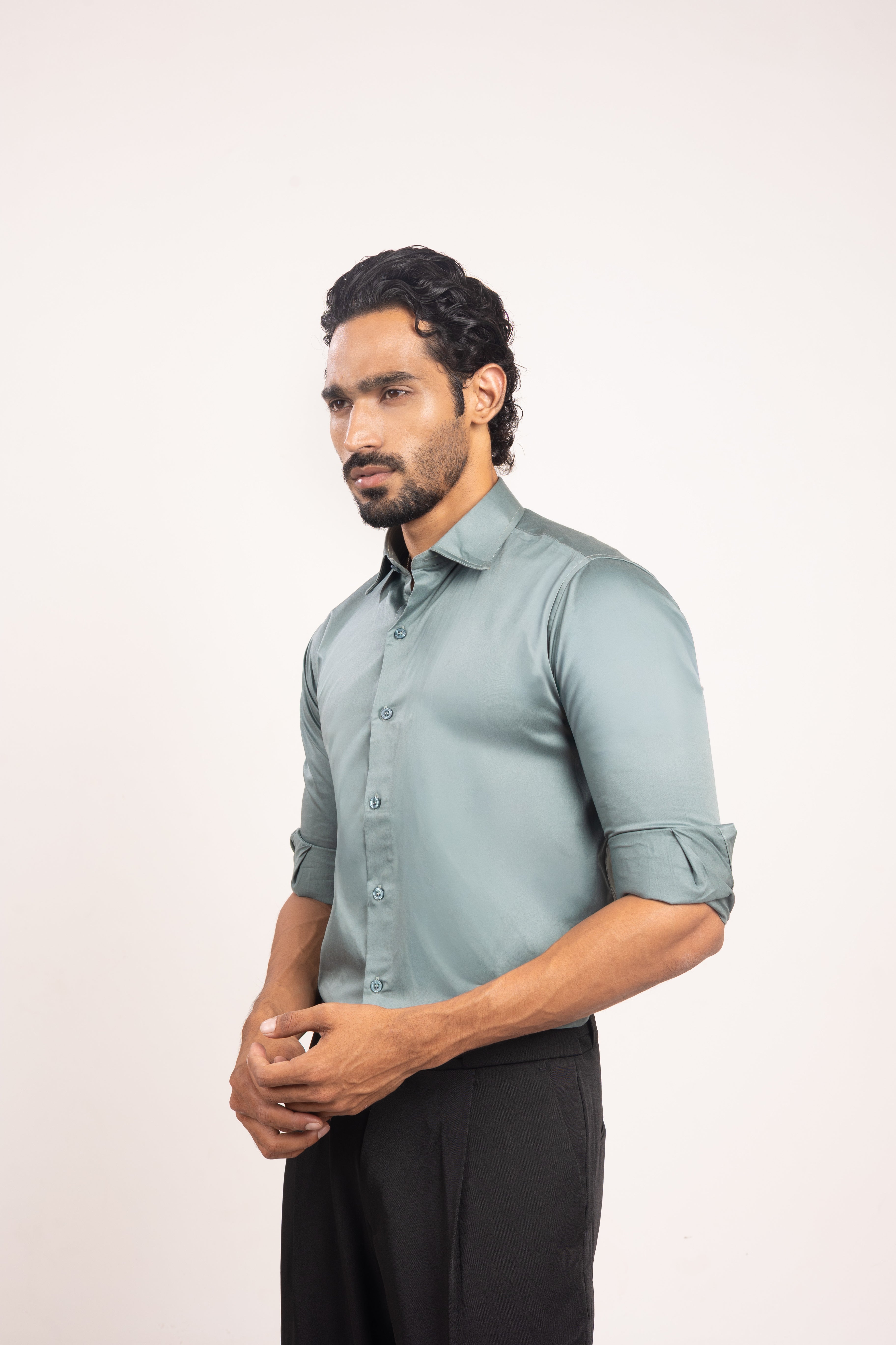 Full sleeve slim fit Shirt Muse Green