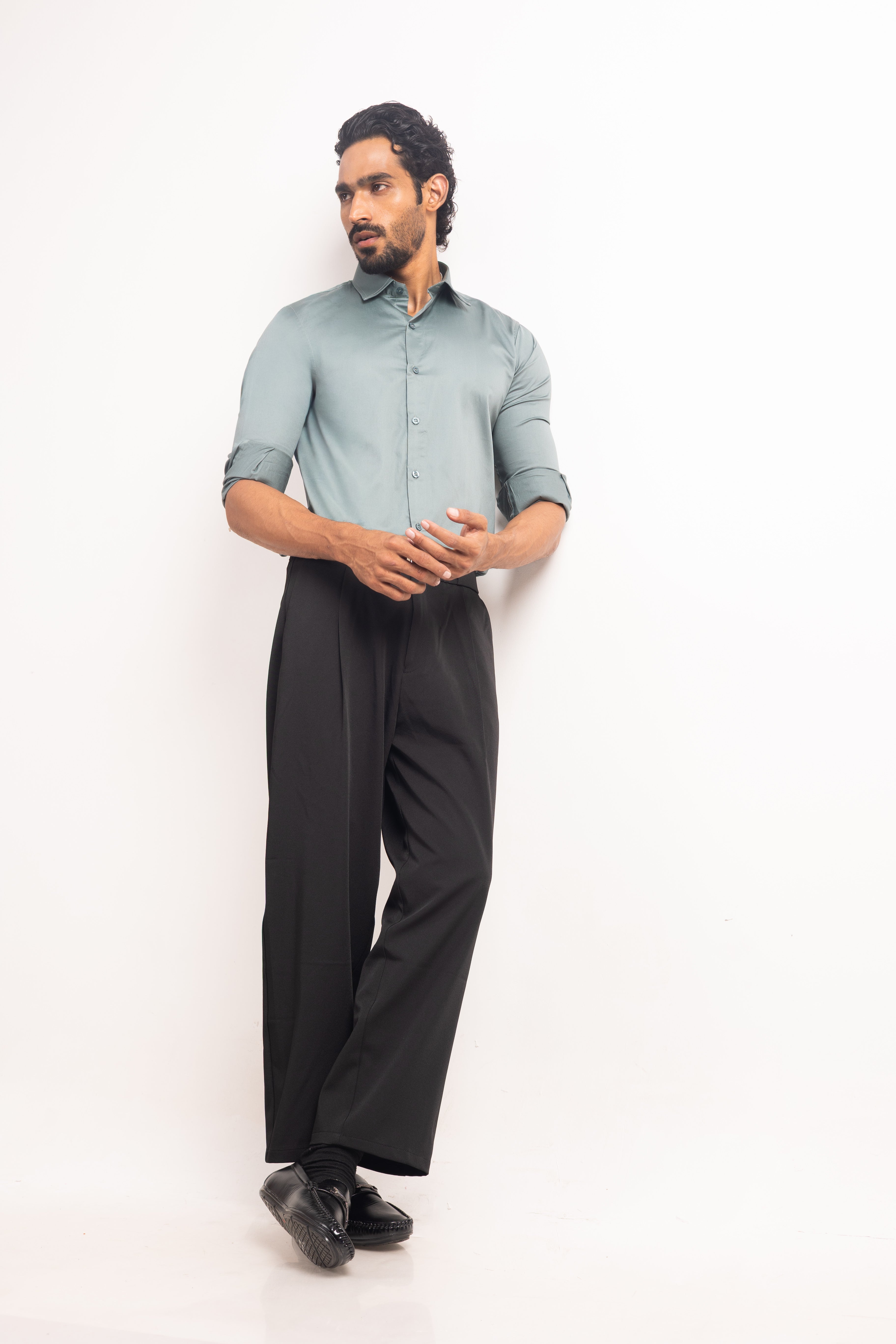 Full sleeve slim fit Shirt Muse Green