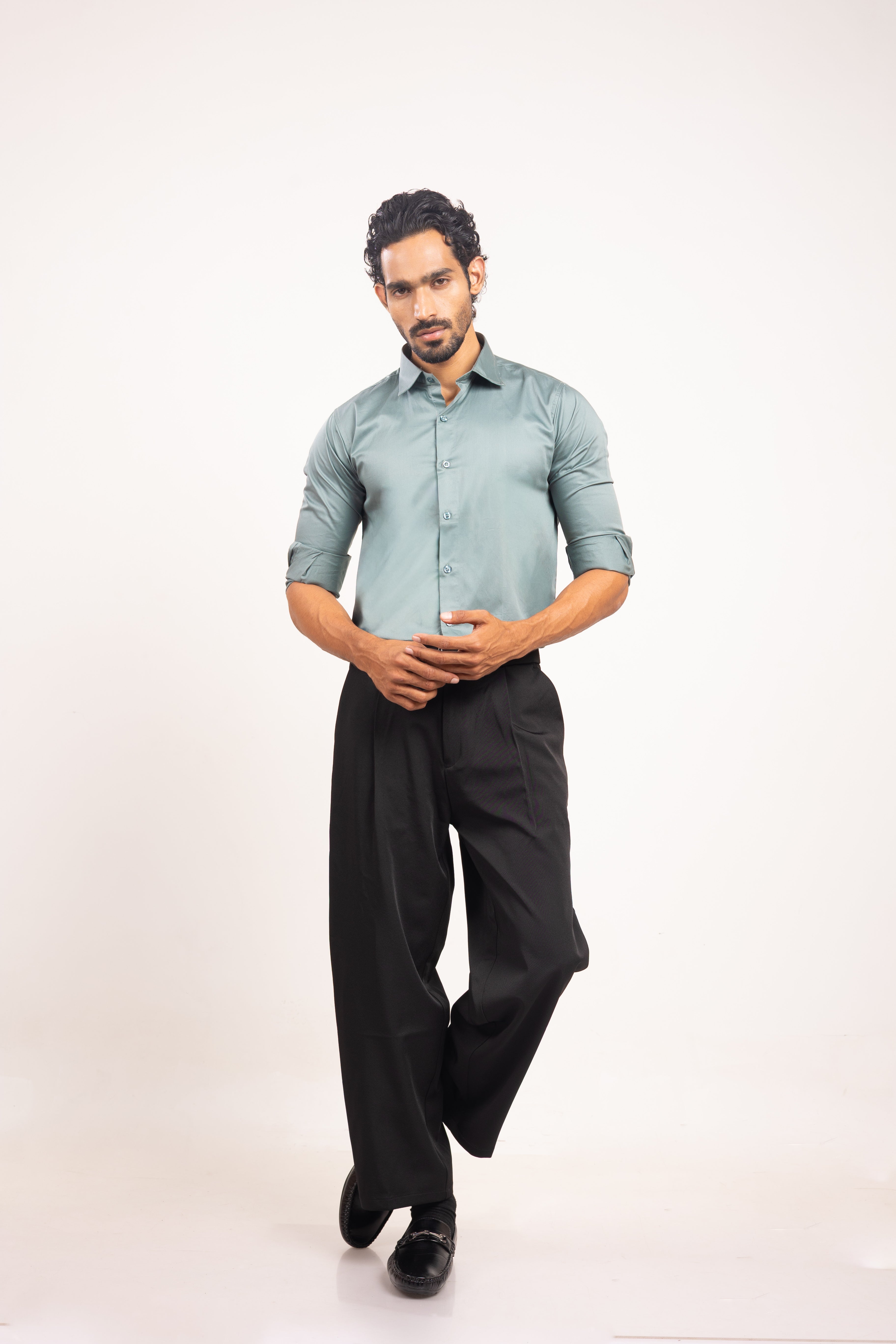 Full sleeve slim fit Shirt Muse Green