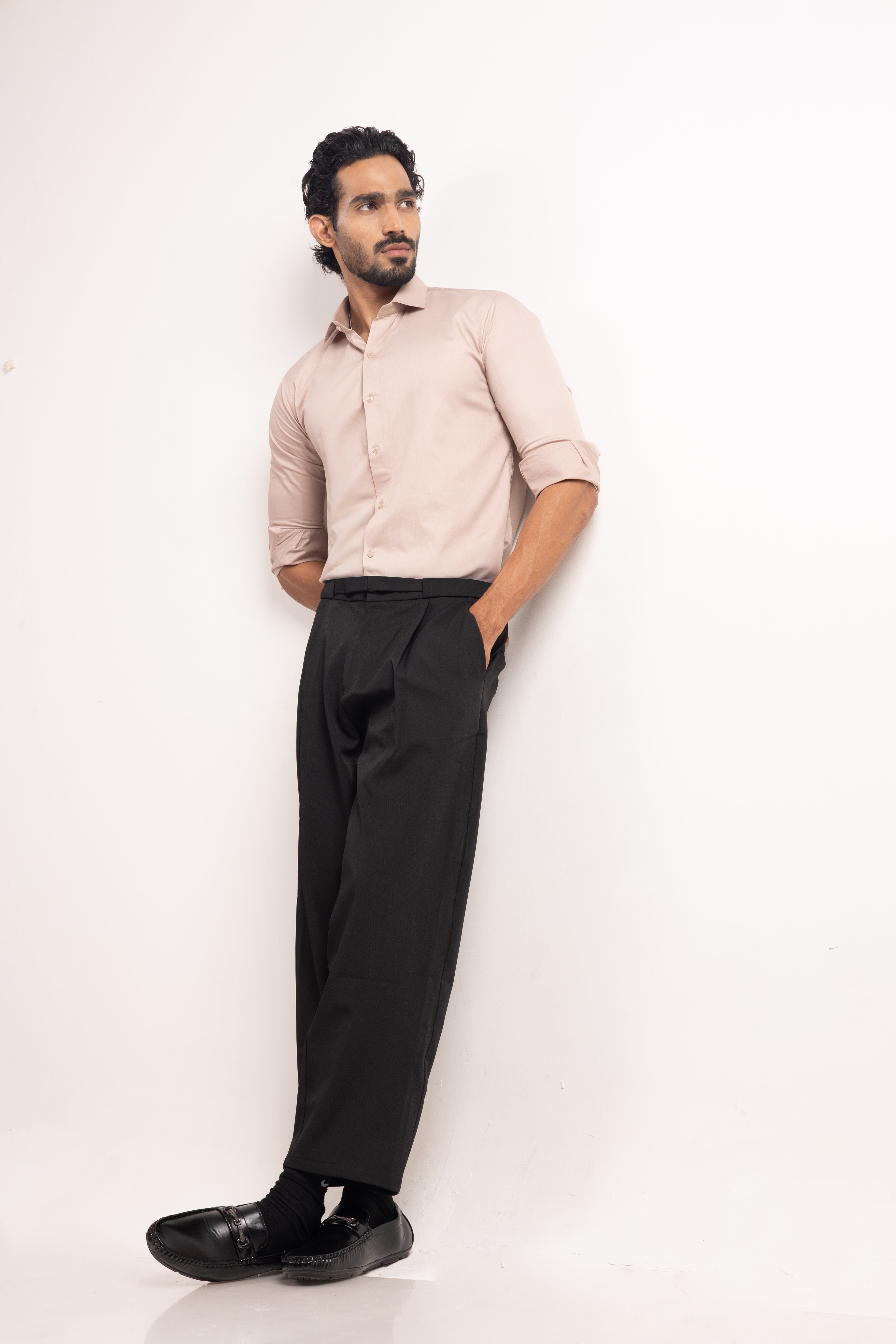 Full Sleeve Slim Fit Light Brown Shirt