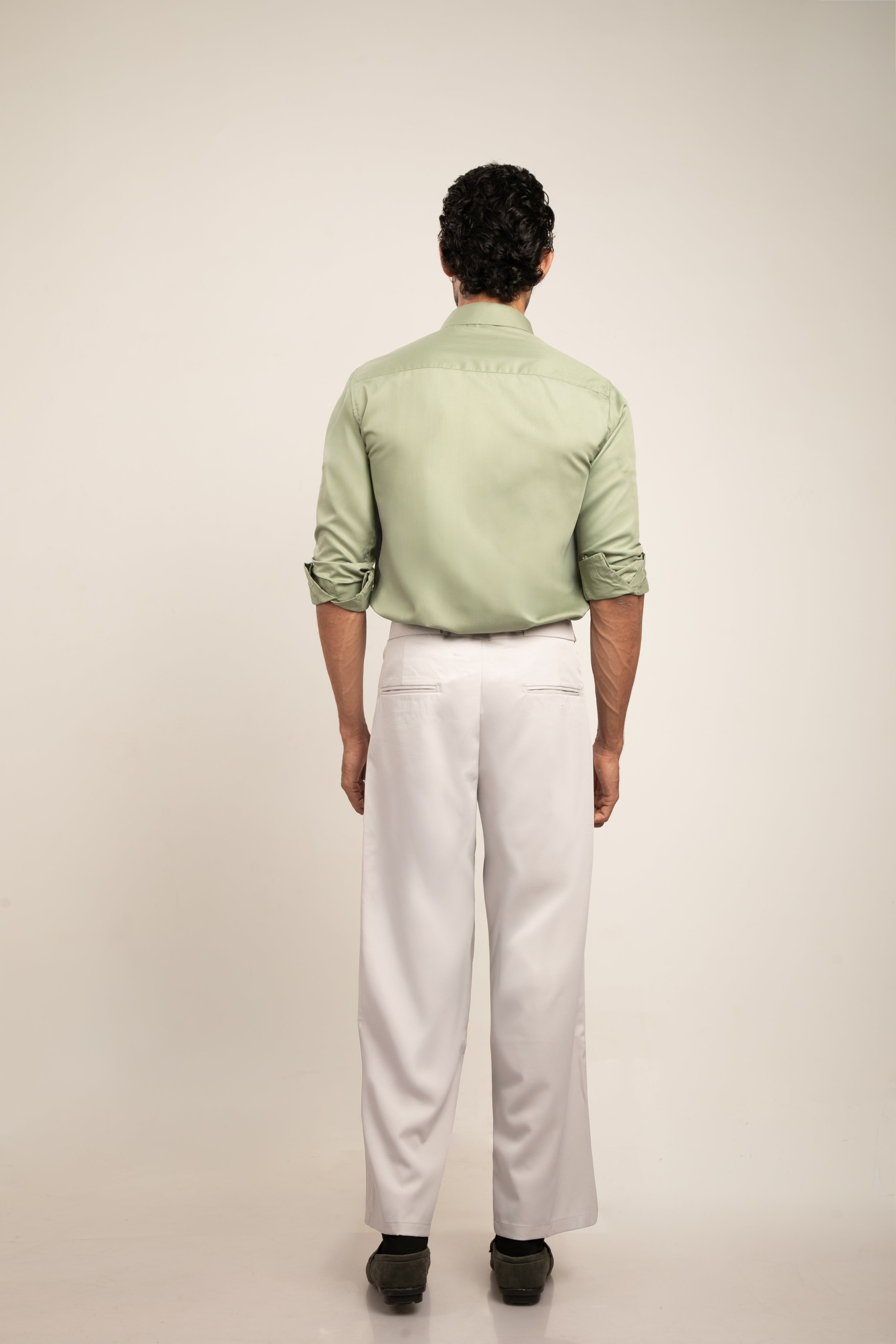 Full Sleeve Slim Fit Green Shirt