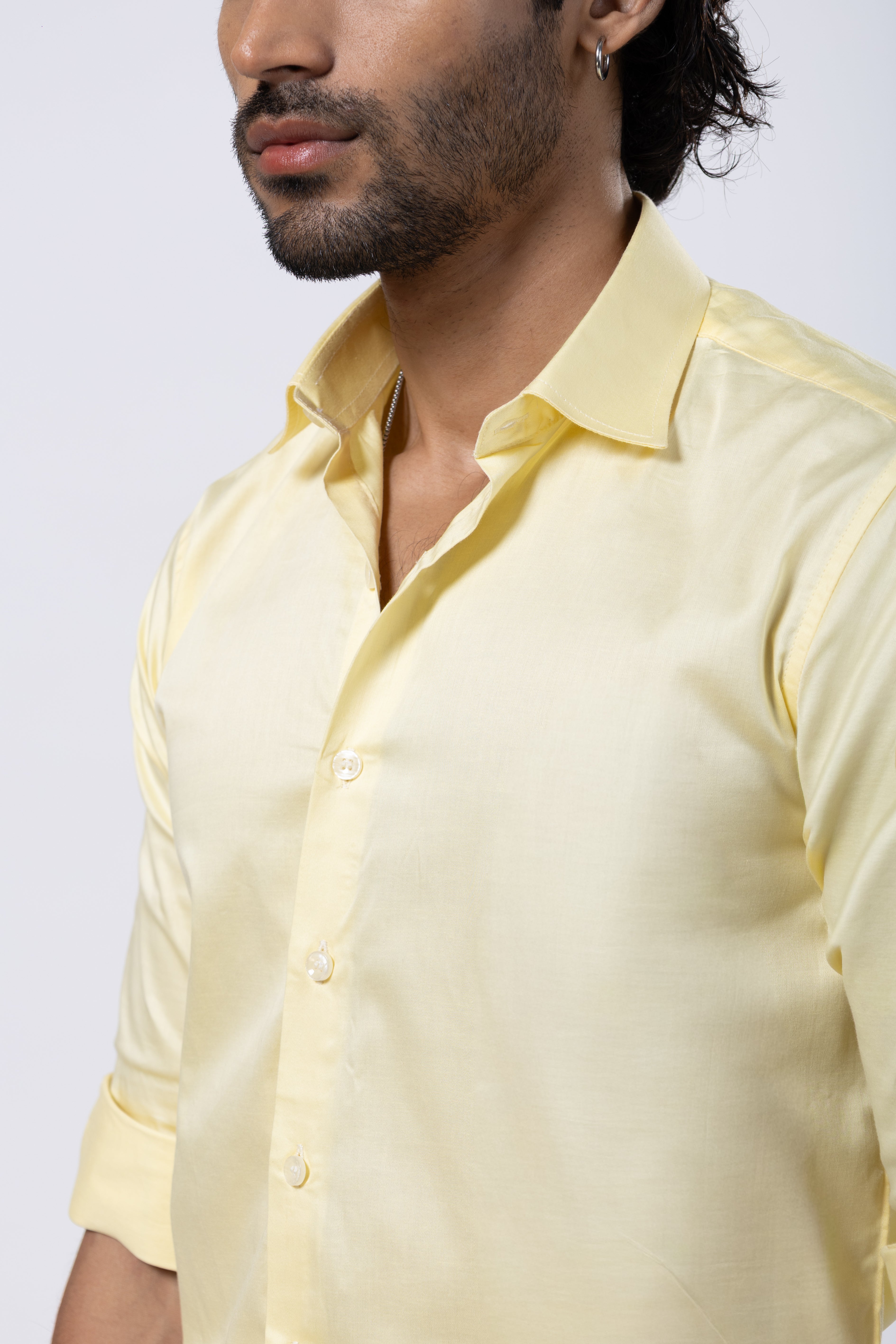 Full Sleeve Slim Fit Yellow Shirt