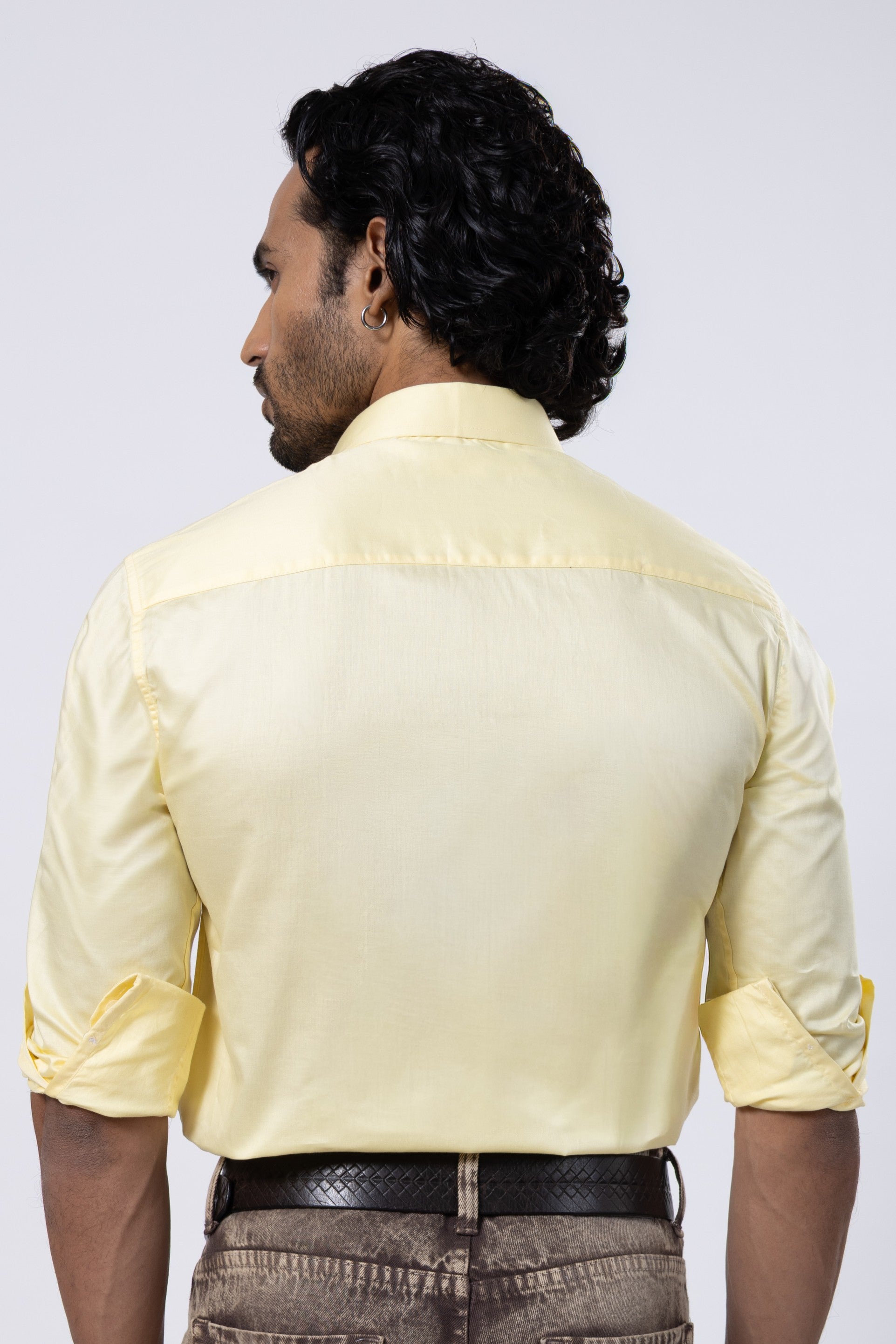 Full Sleeve Slim Fit Yellow Shirt