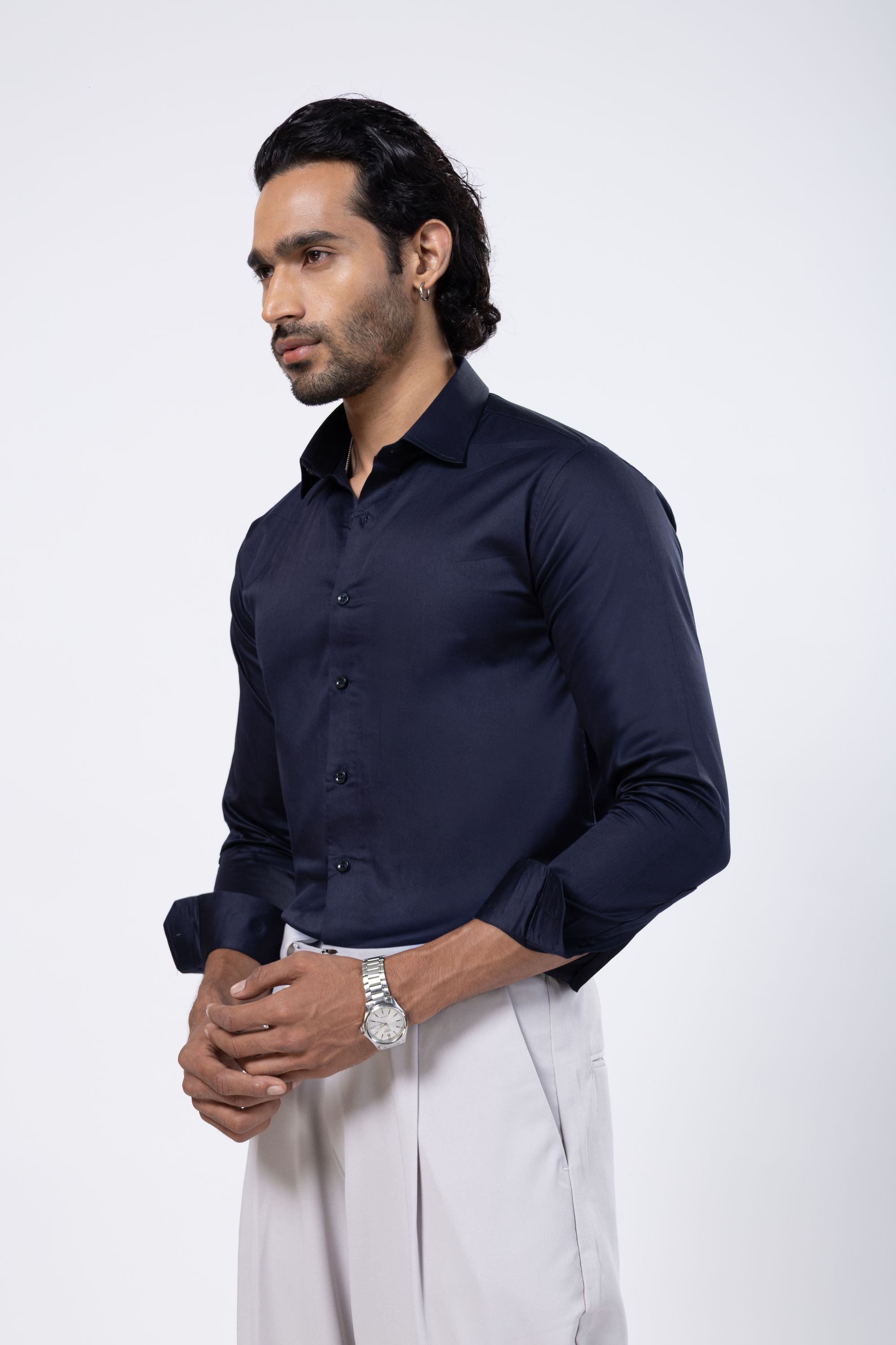 Full Sleeve Slim Fit Blue Shirt