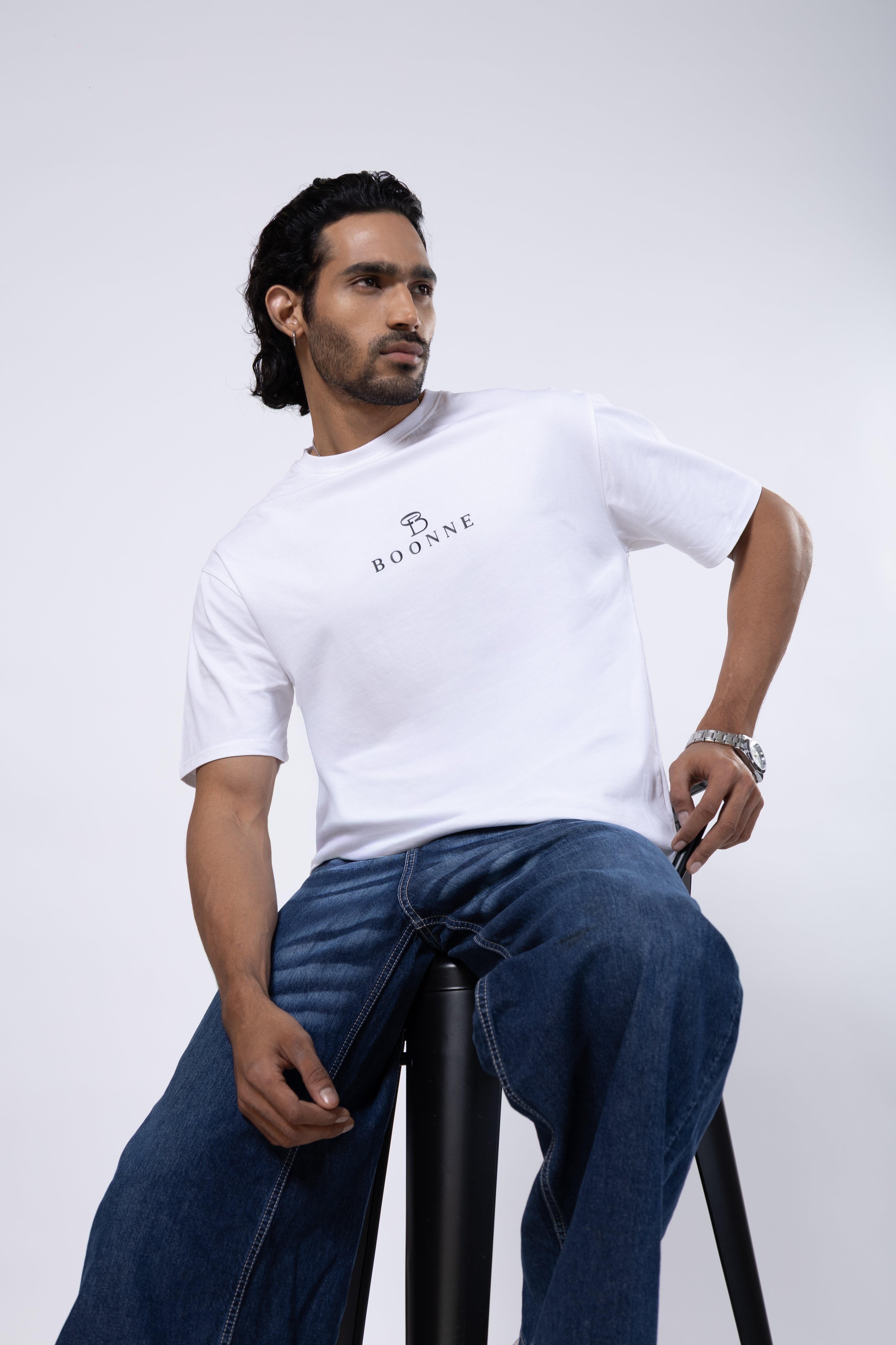 Premium cotton oversized men’s T-shirt-White