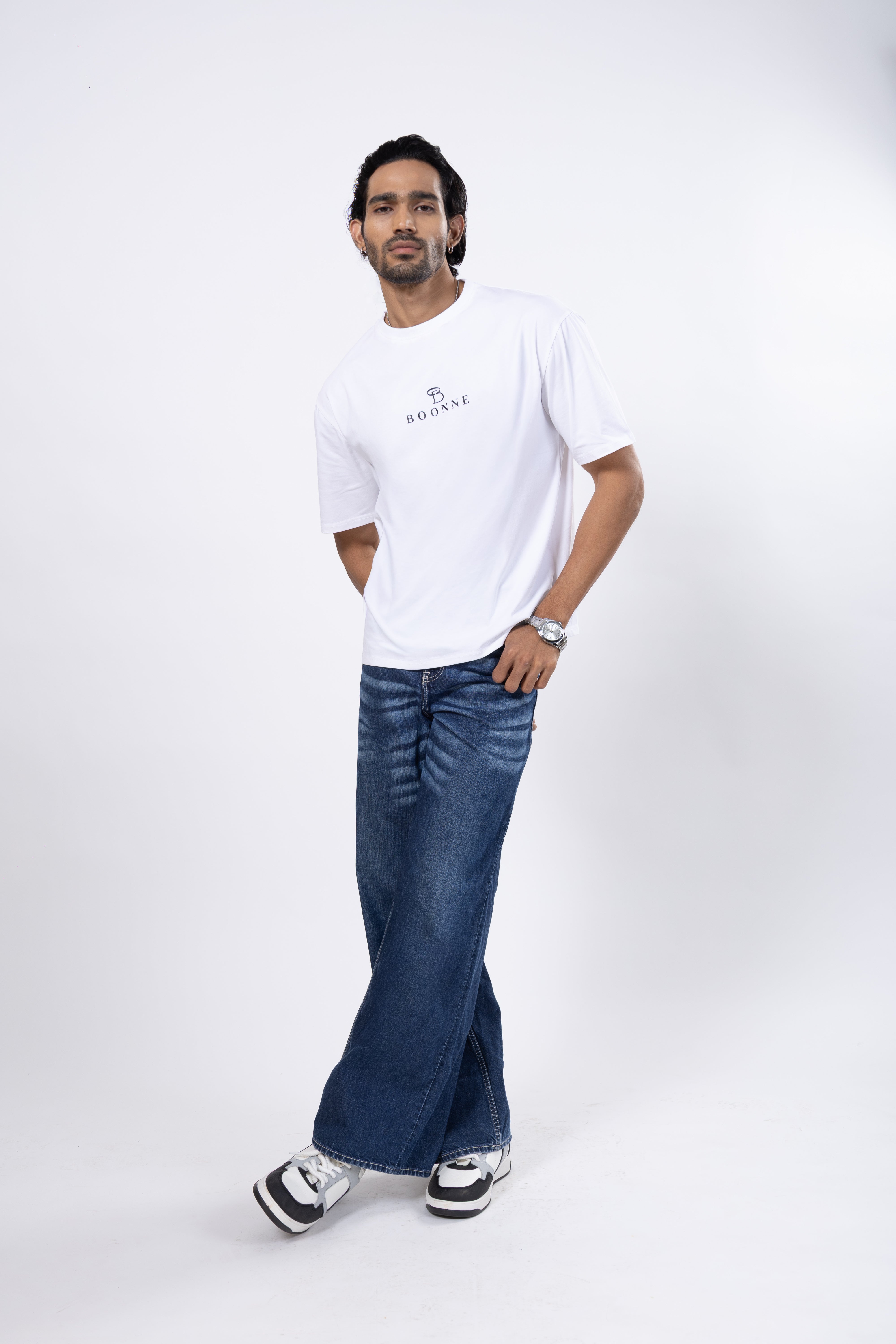 Premium cotton oversized men’s T-shirt-White