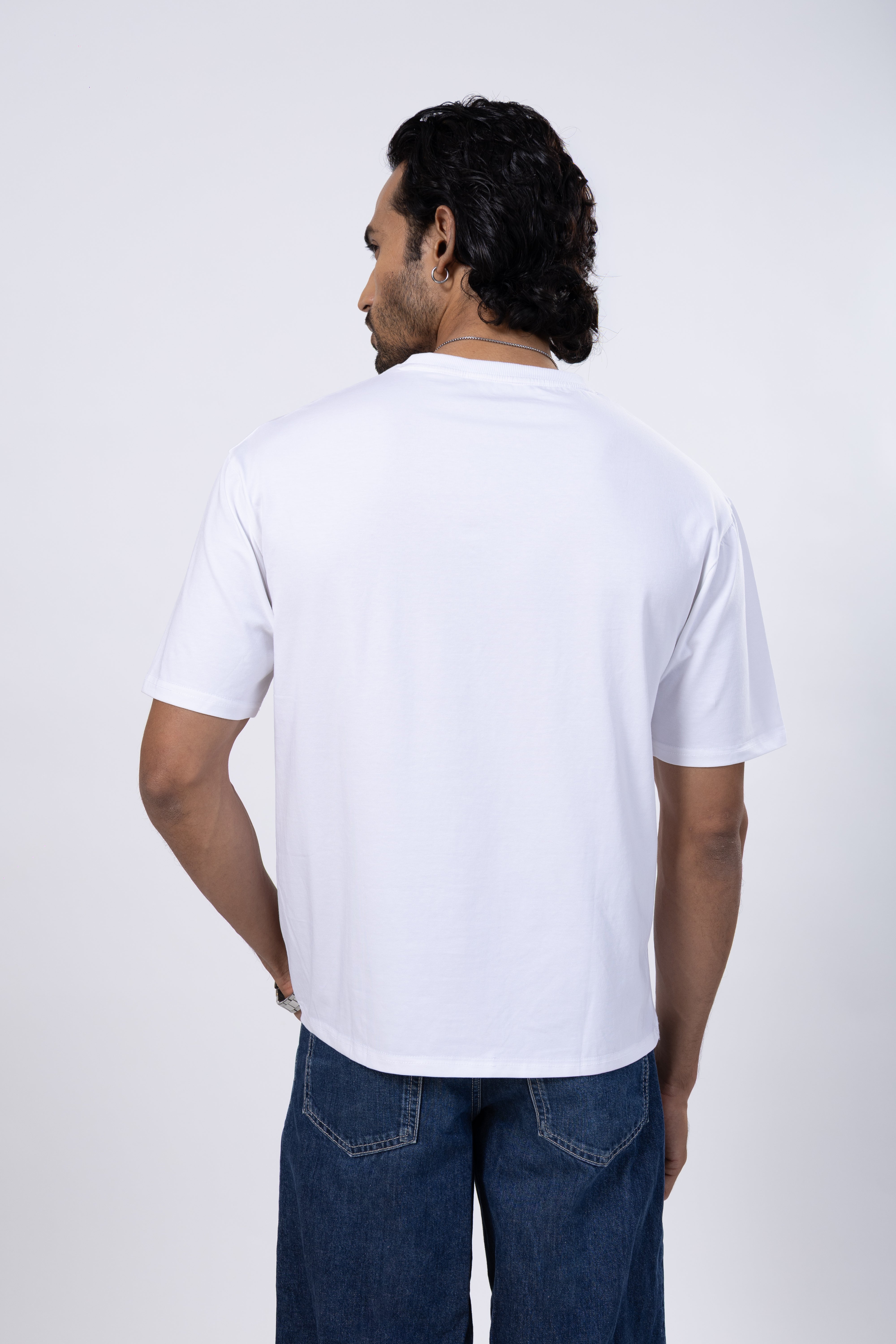Premium cotton oversized men’s T-shirt-White
