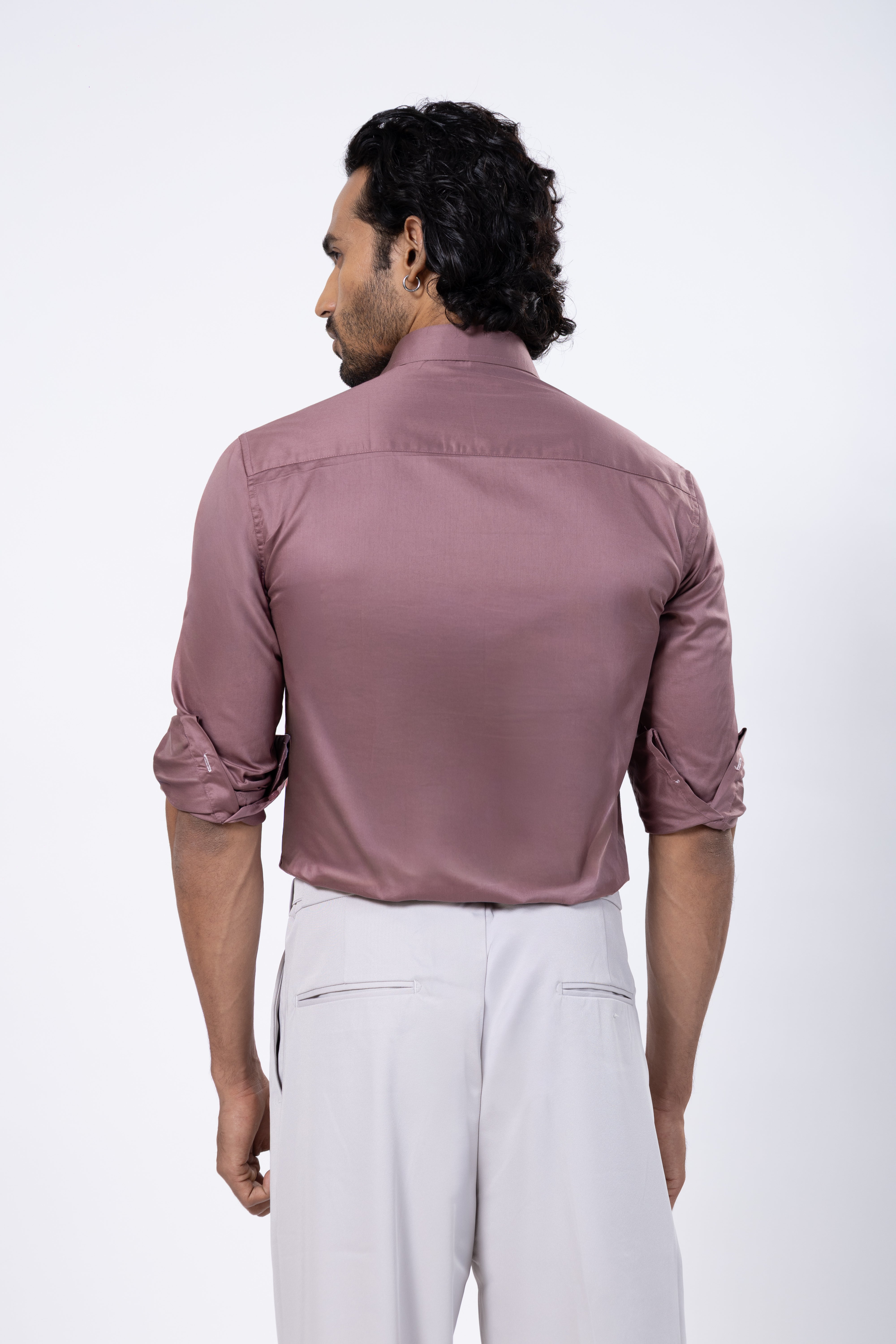 Full Sleeve Slim Fit Dusky Pink Shirt
