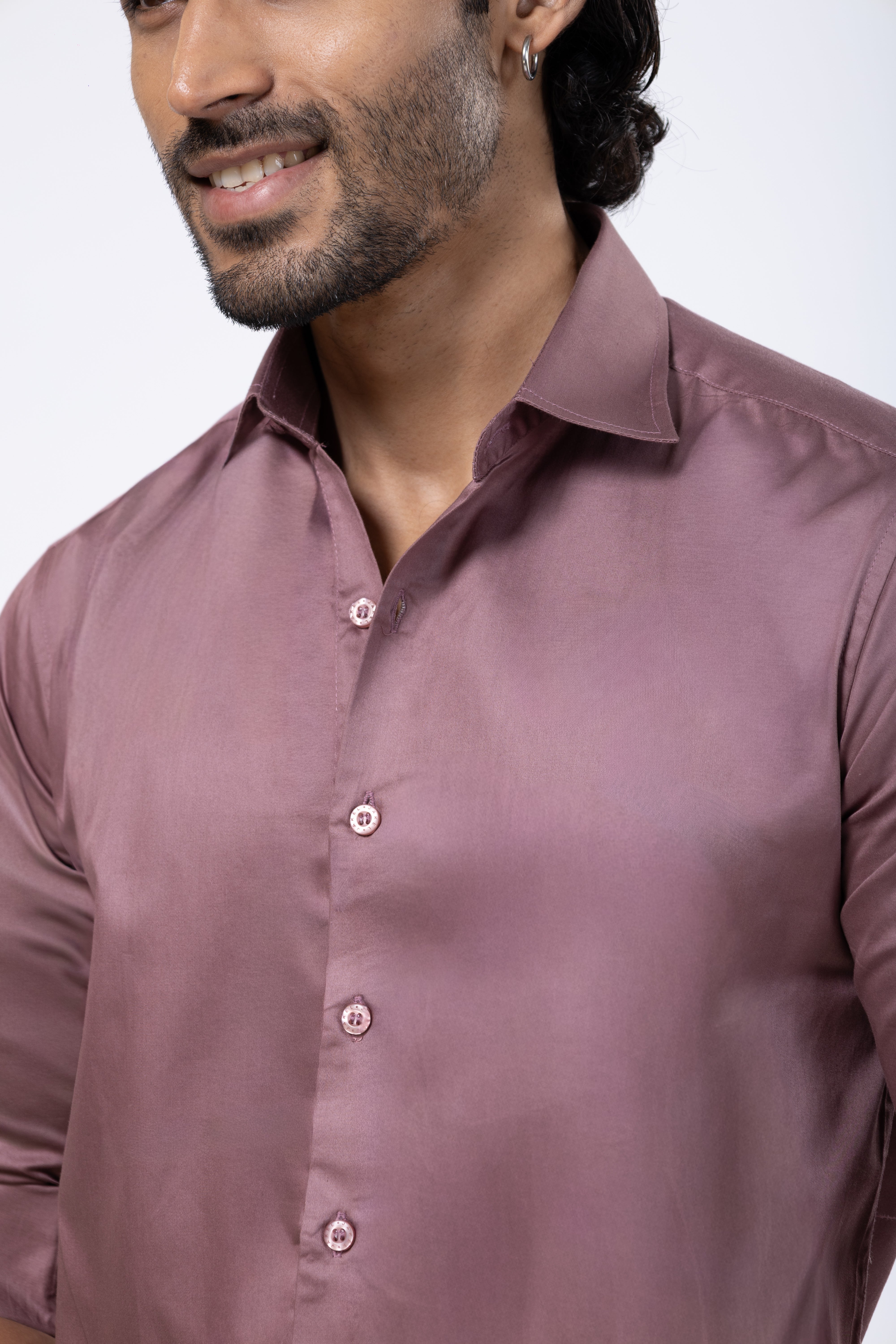 Full Sleeve Slim Fit Dusky Pink Shirt