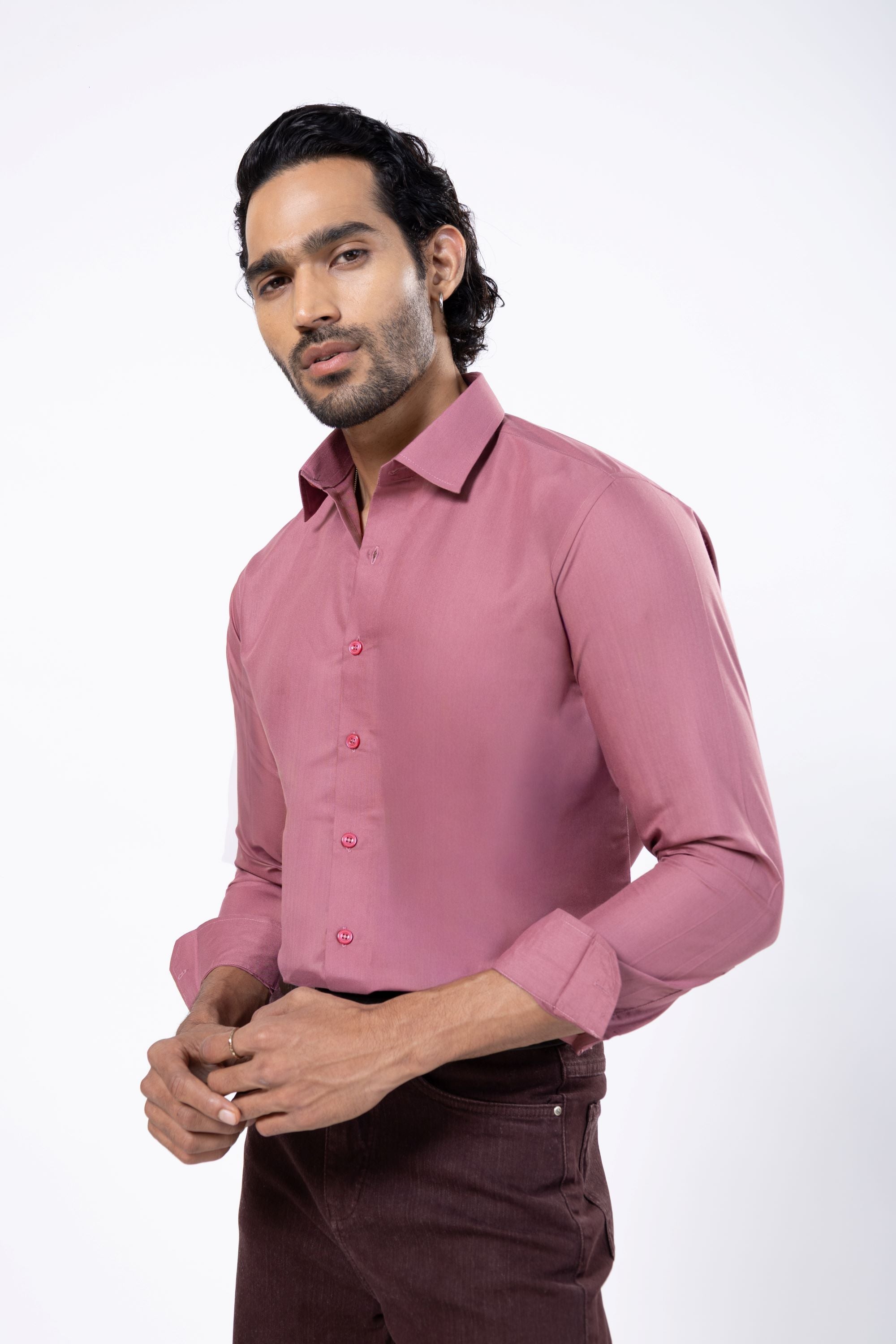 Full Sleeve Slim Fit Muse Pink Shirt