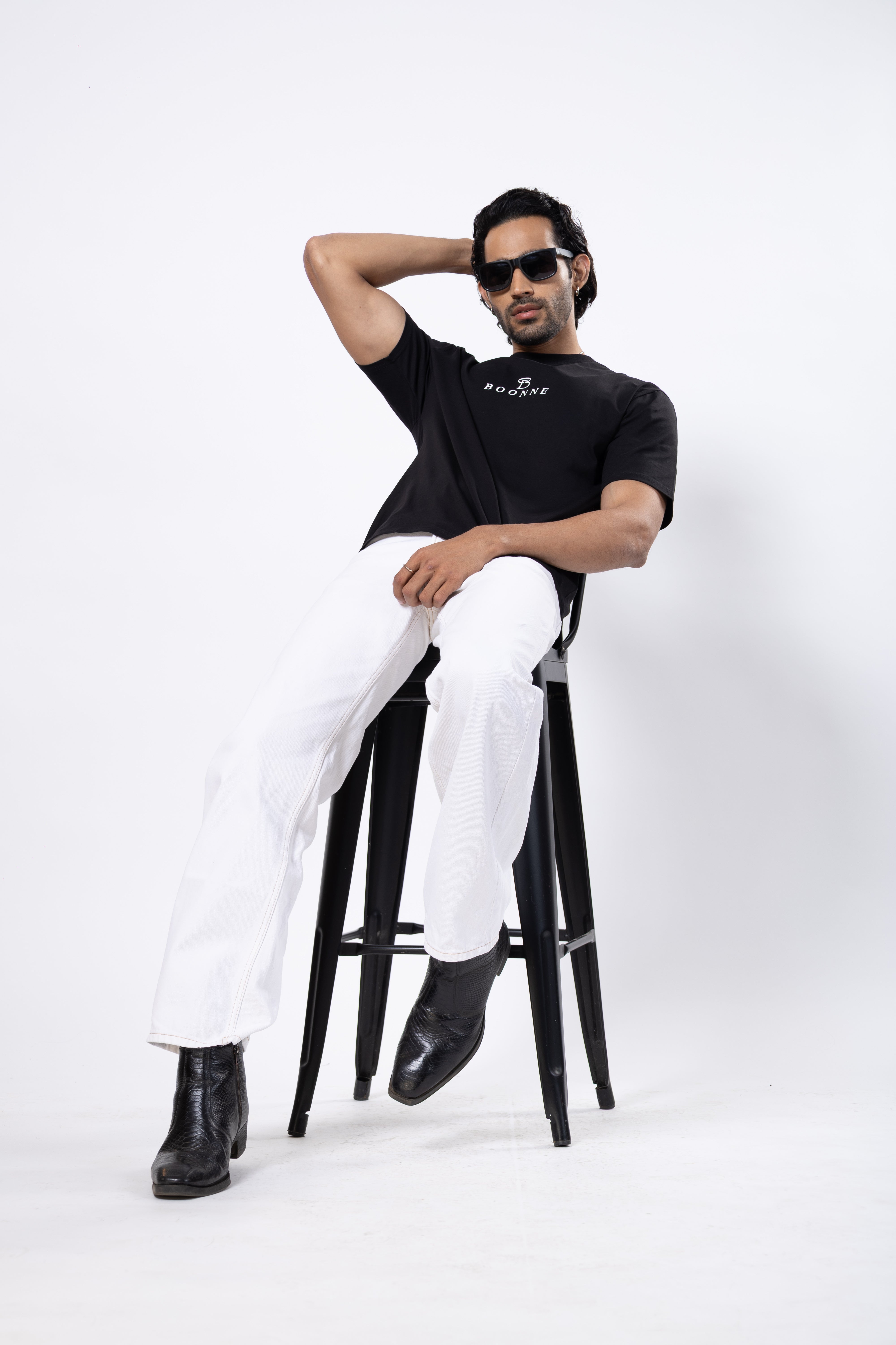 Premium cotton oversized men’s T-shirt-Black