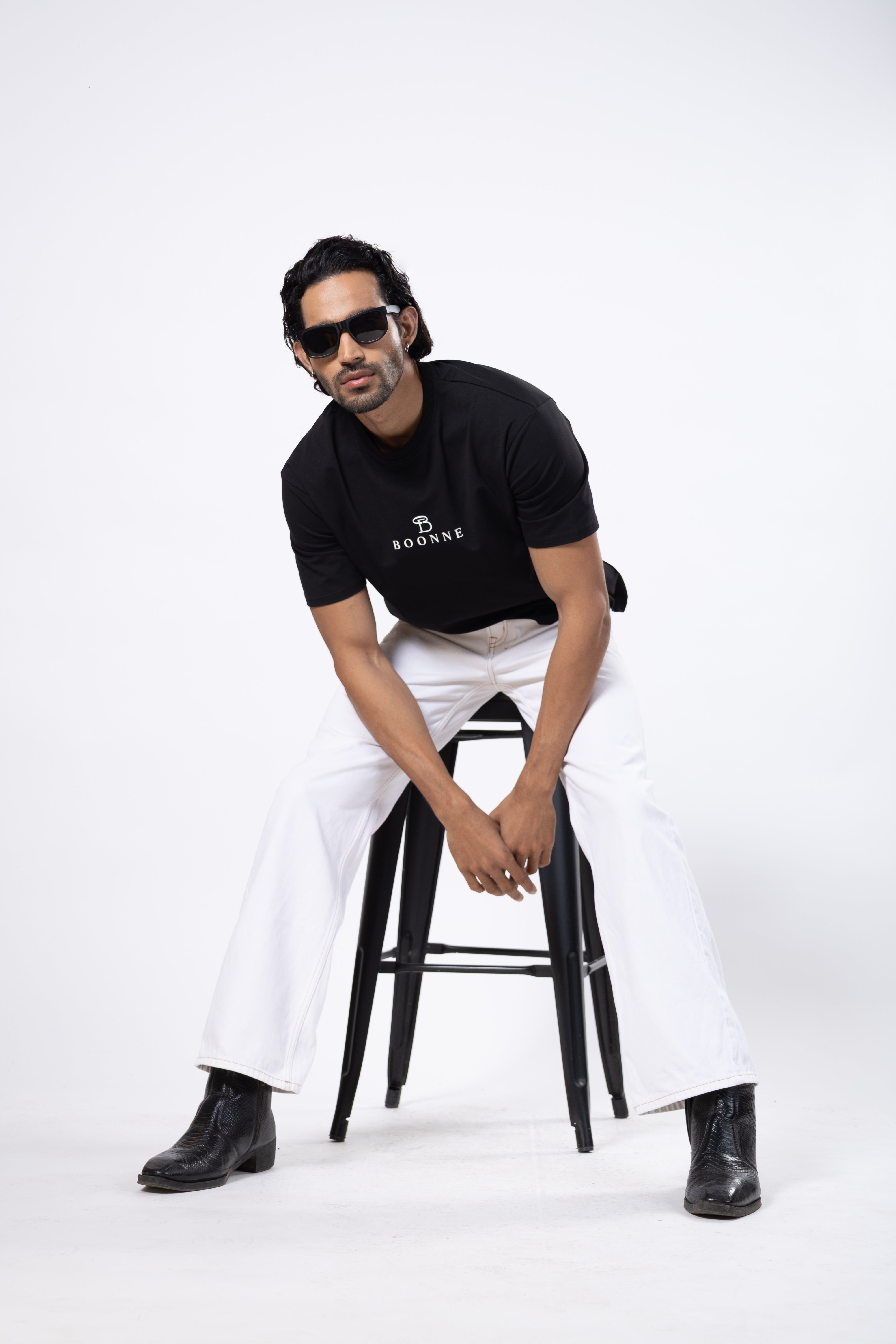 Premium cotton oversized men’s T-shirt-Black