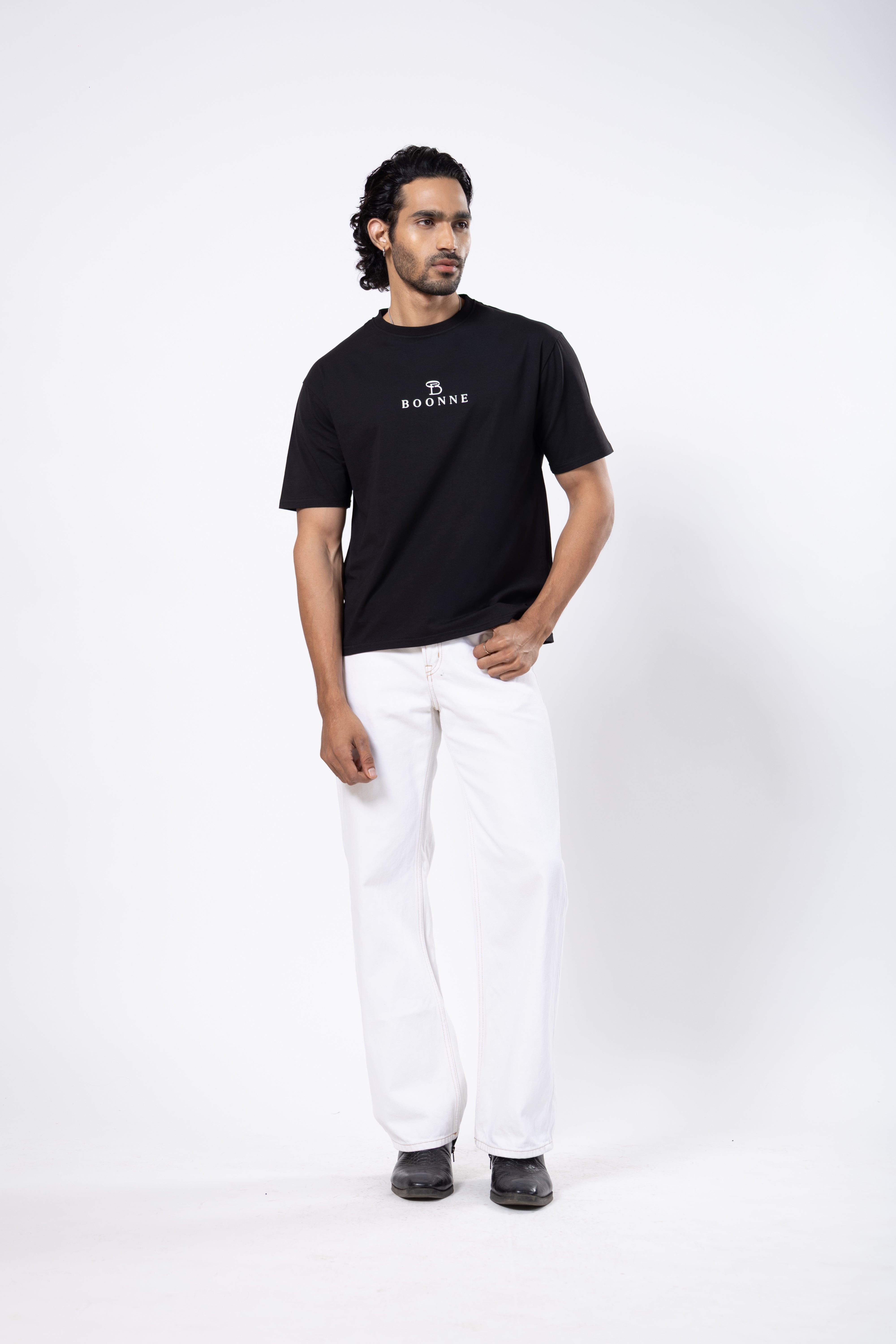 Premium cotton oversized men’s T-shirt-Black