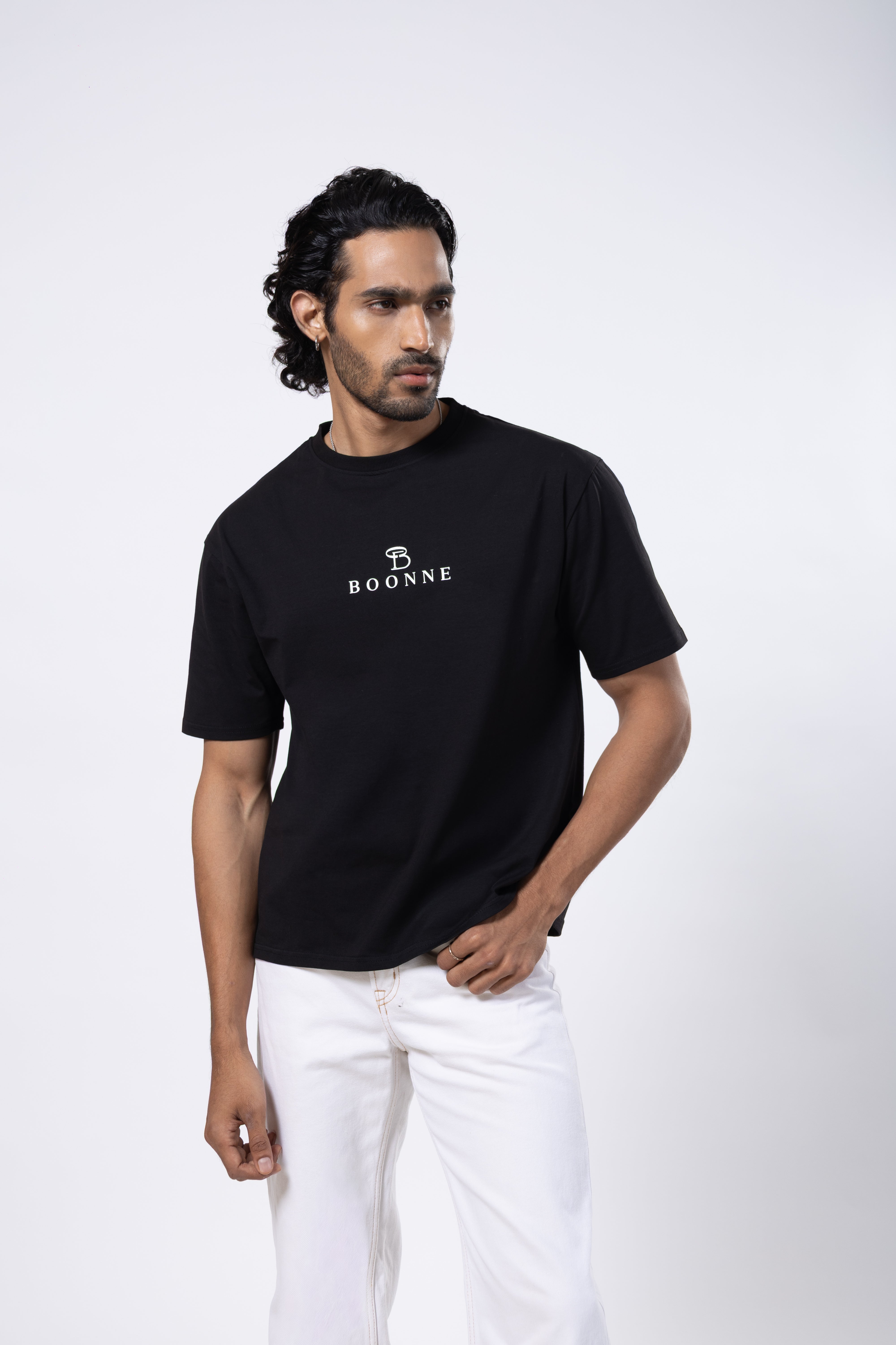 Premium cotton oversized men’s T-shirt-Black