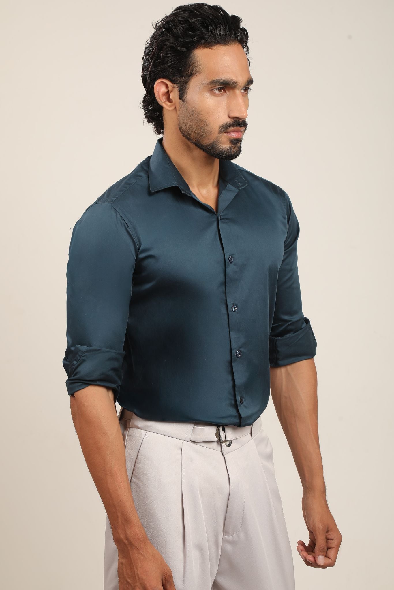 Full sleeve slim fit Shirt Teal