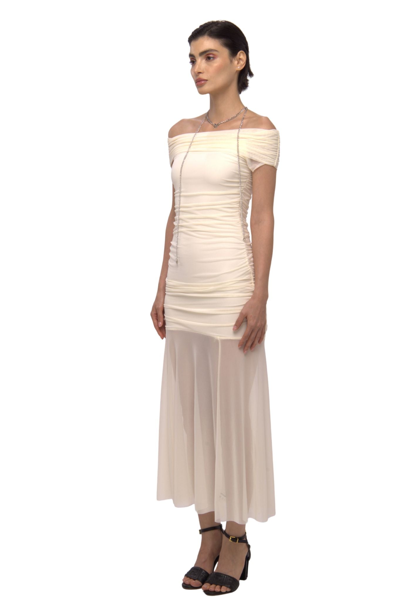 Halter neck Dress-Off White