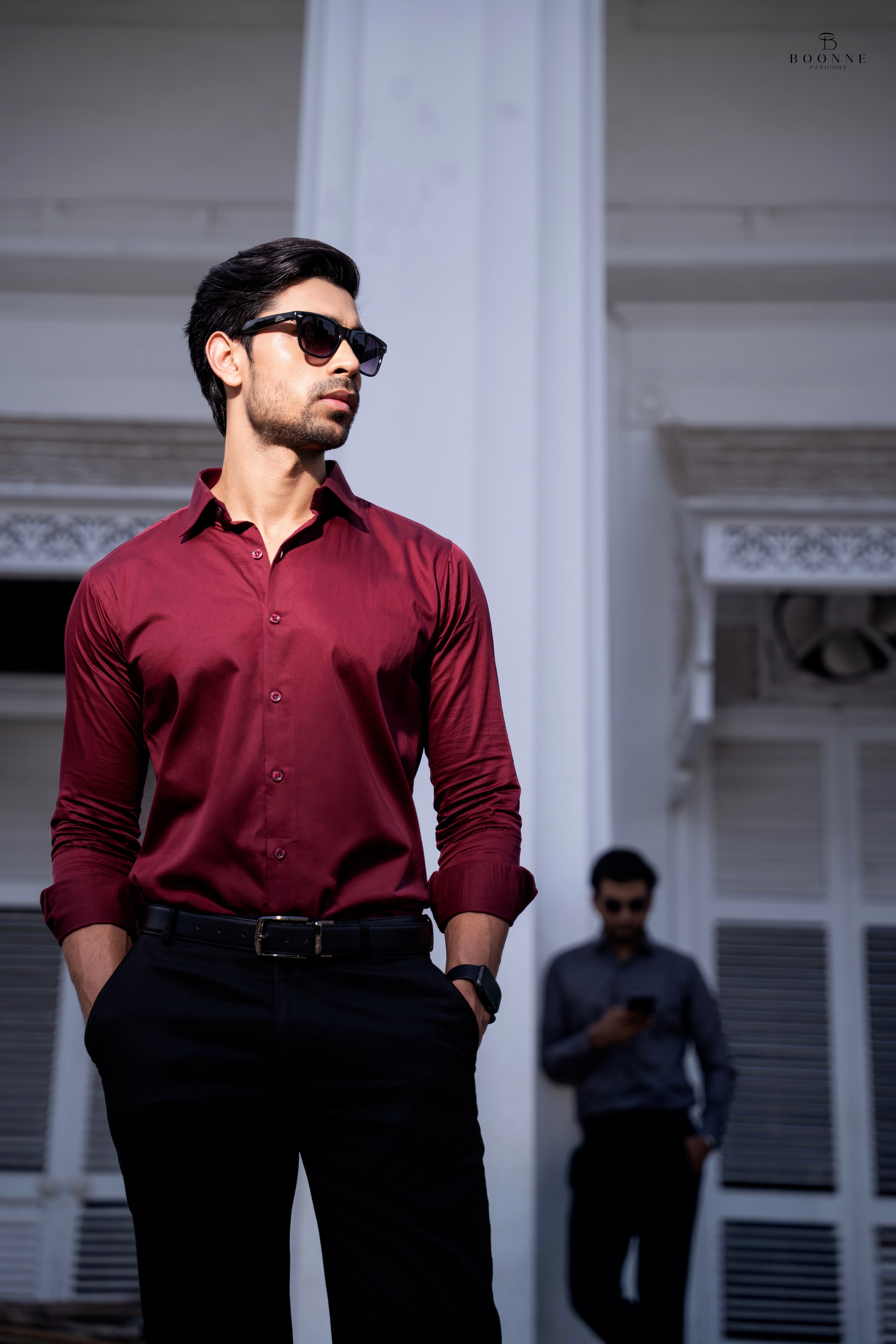 Full sleeve slim fit Shirt Maroon