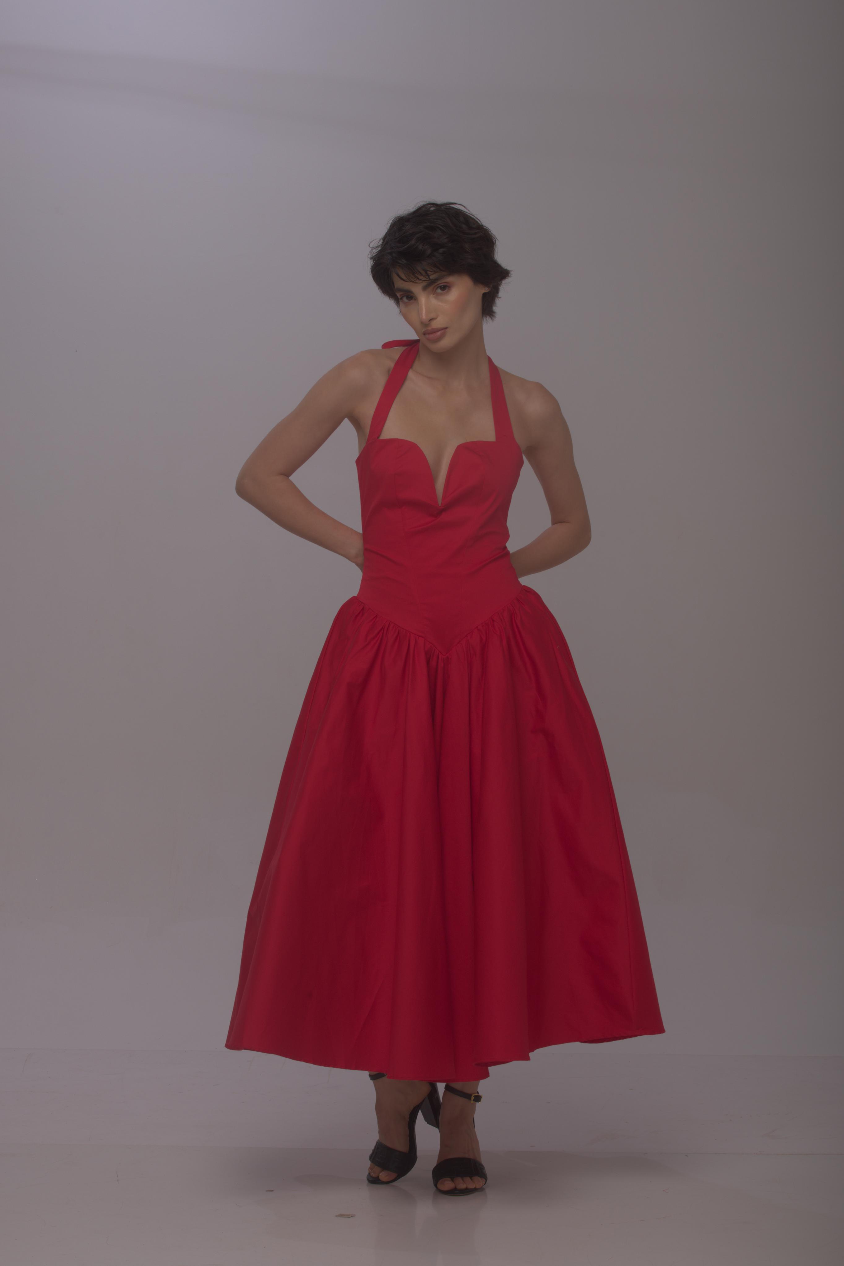 Solid Spaghetti Straps long princess dress Wine Red