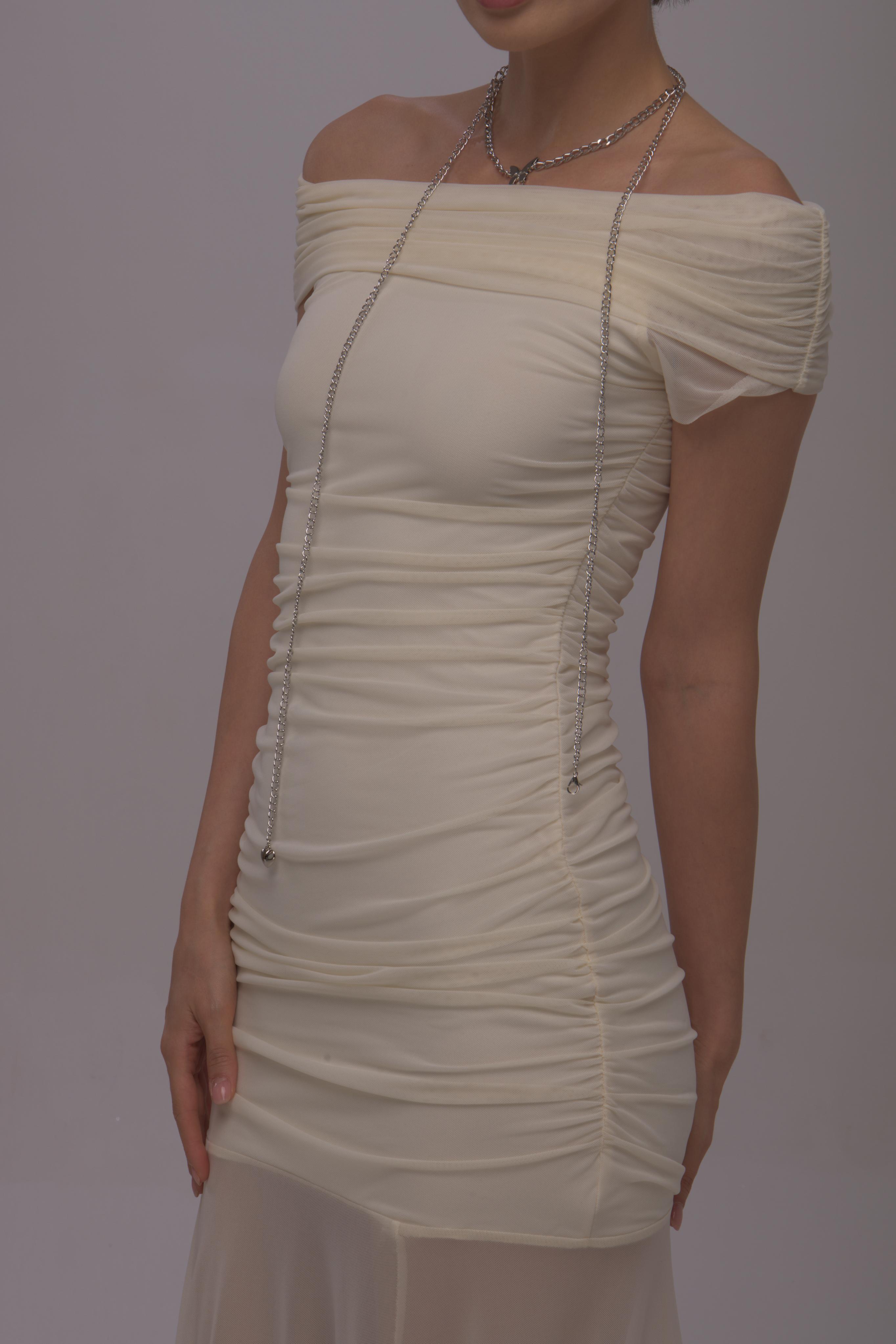 Halter neck Dress-Off White