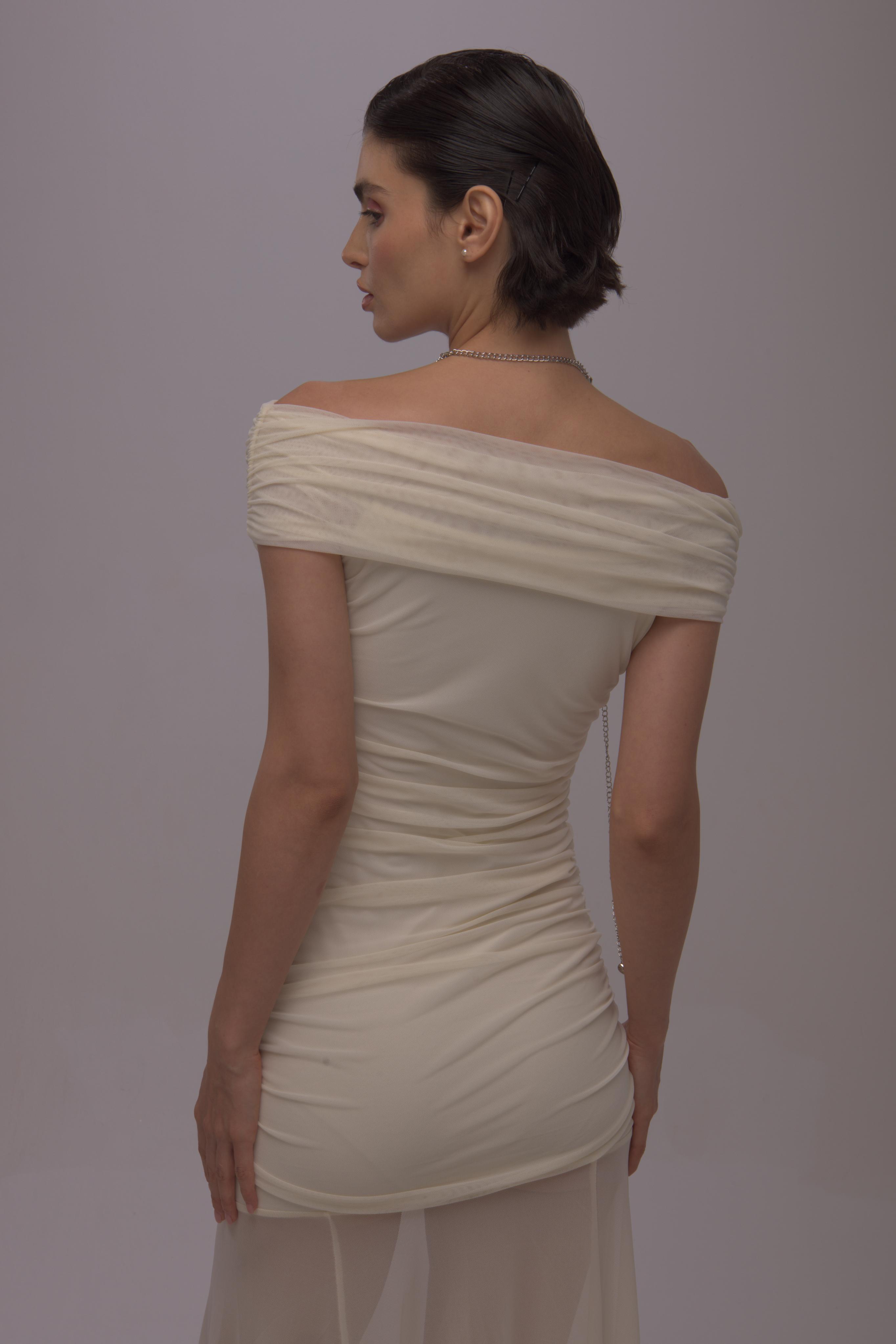 Halter neck Dress-Off White