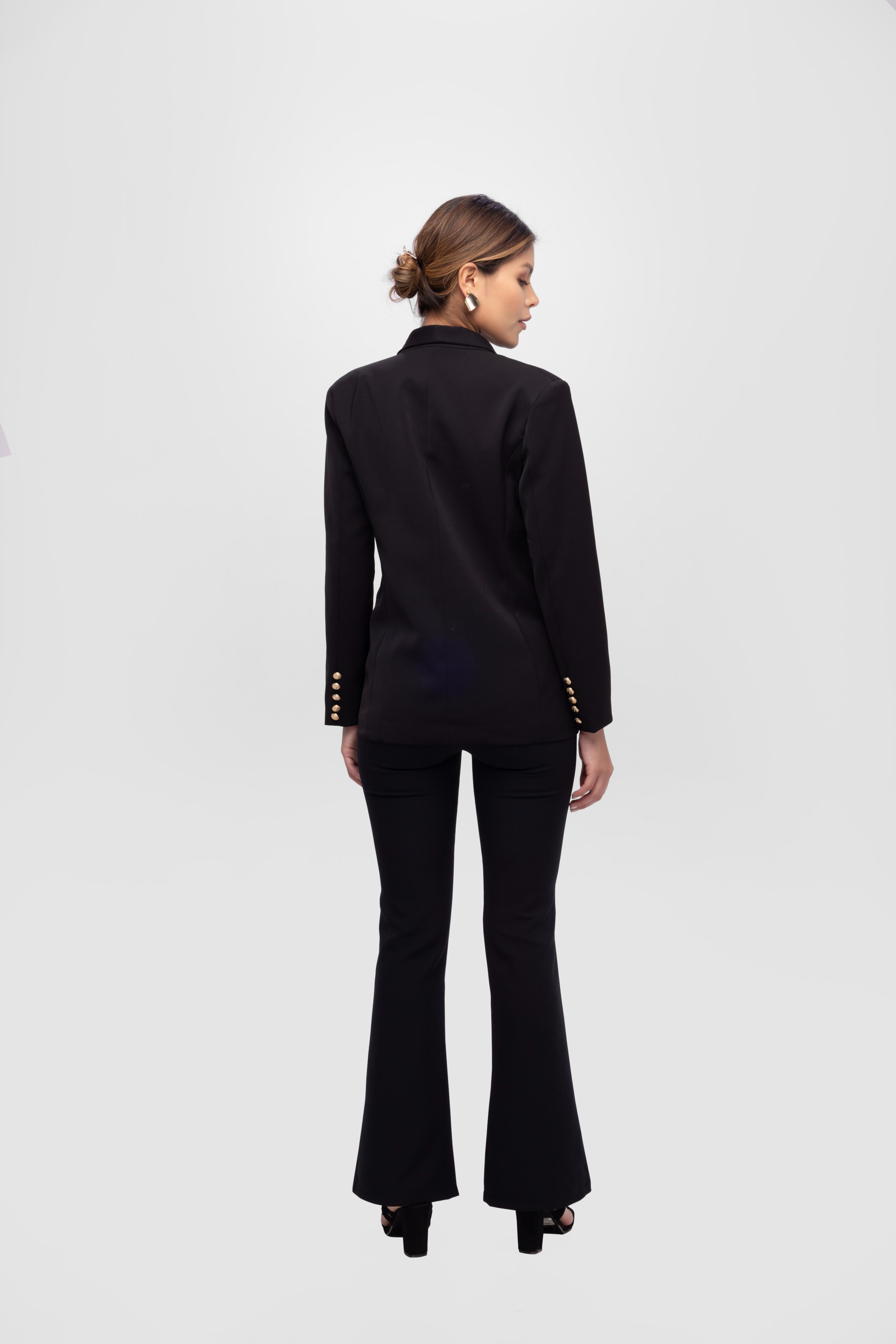 Solid fully lined lapel Collar long sleeve button closer suitset