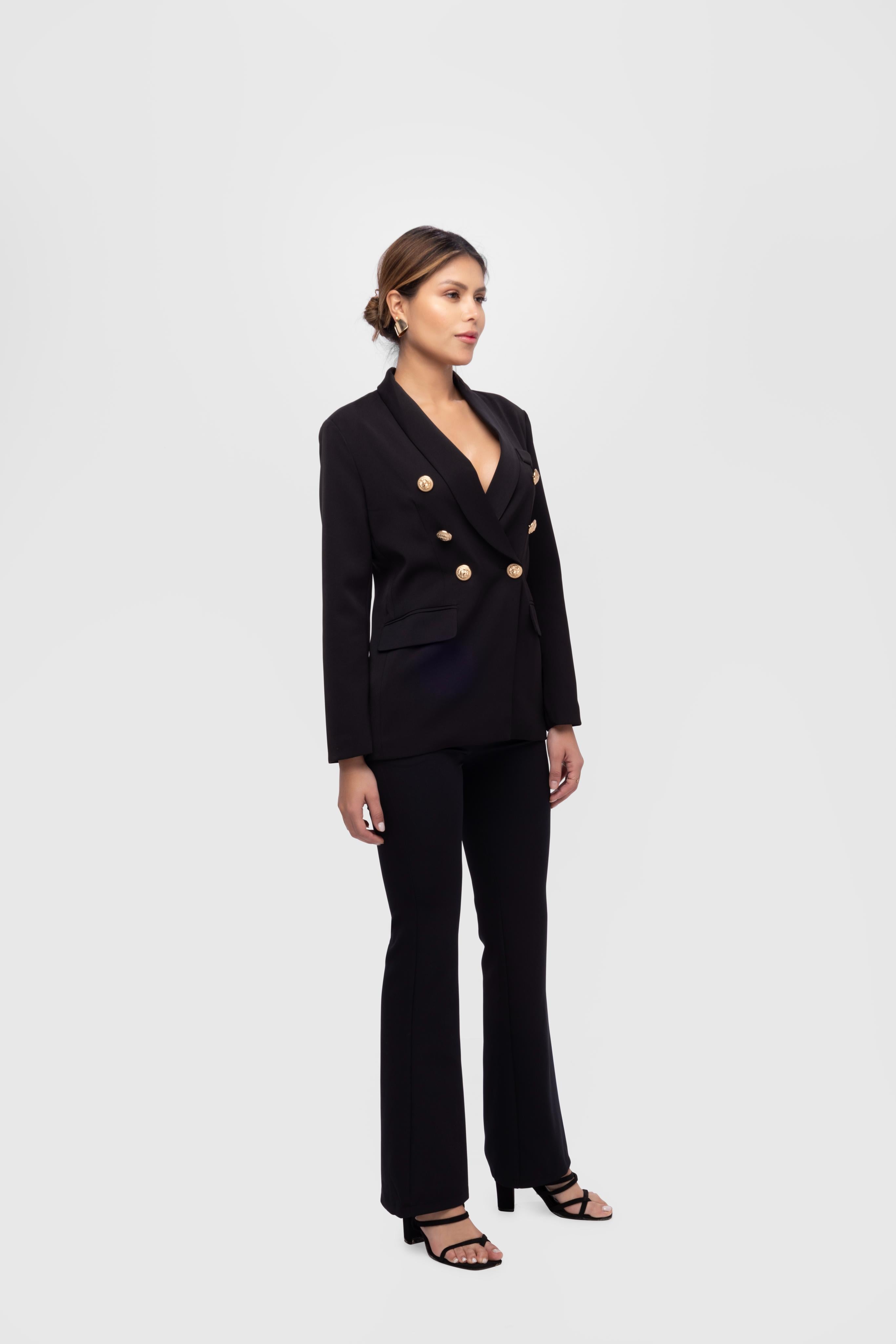 Solid fully lined lapel Collar long sleeve button closer suitset