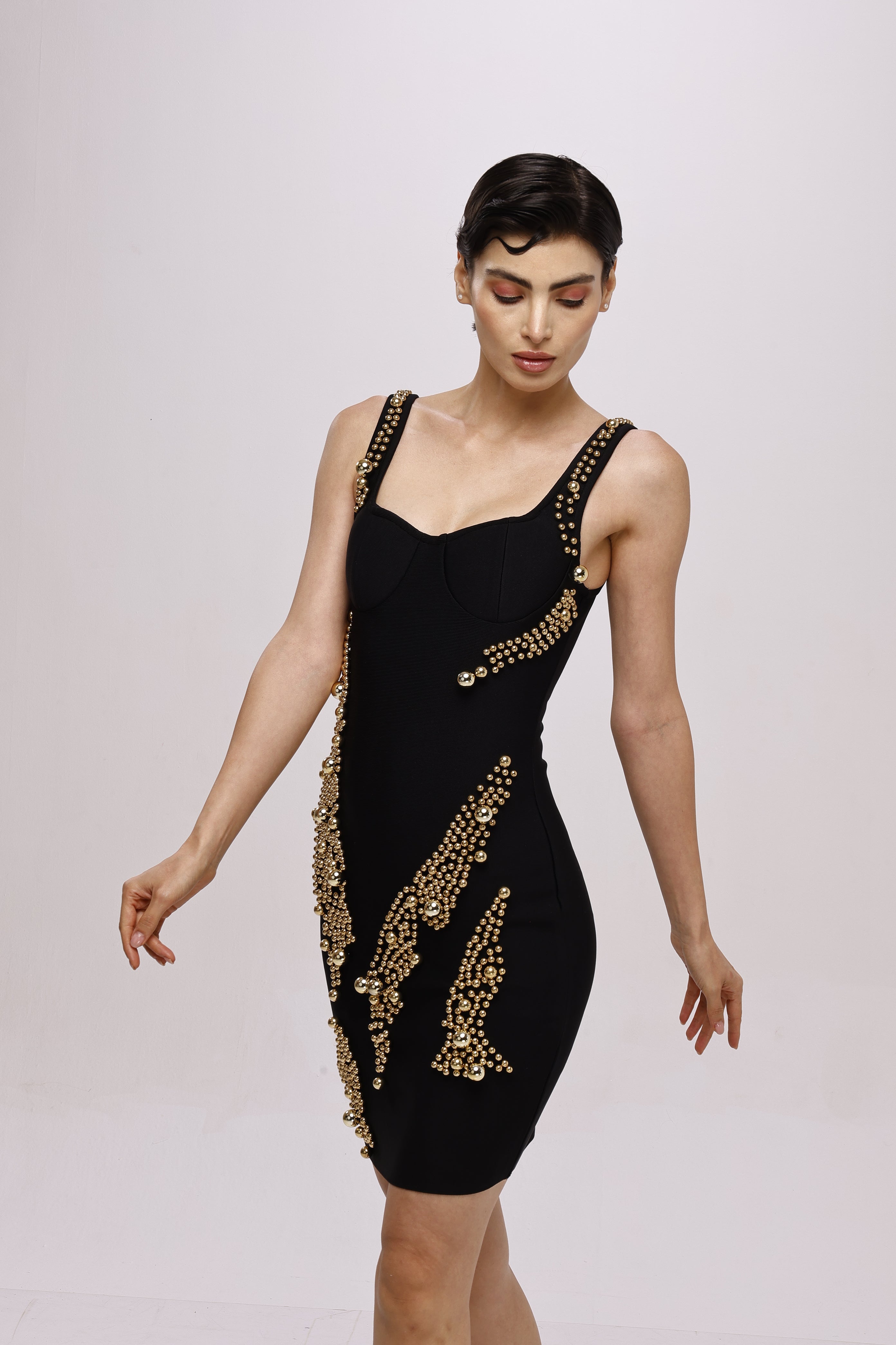 Bandgae Embellished mini dress Black