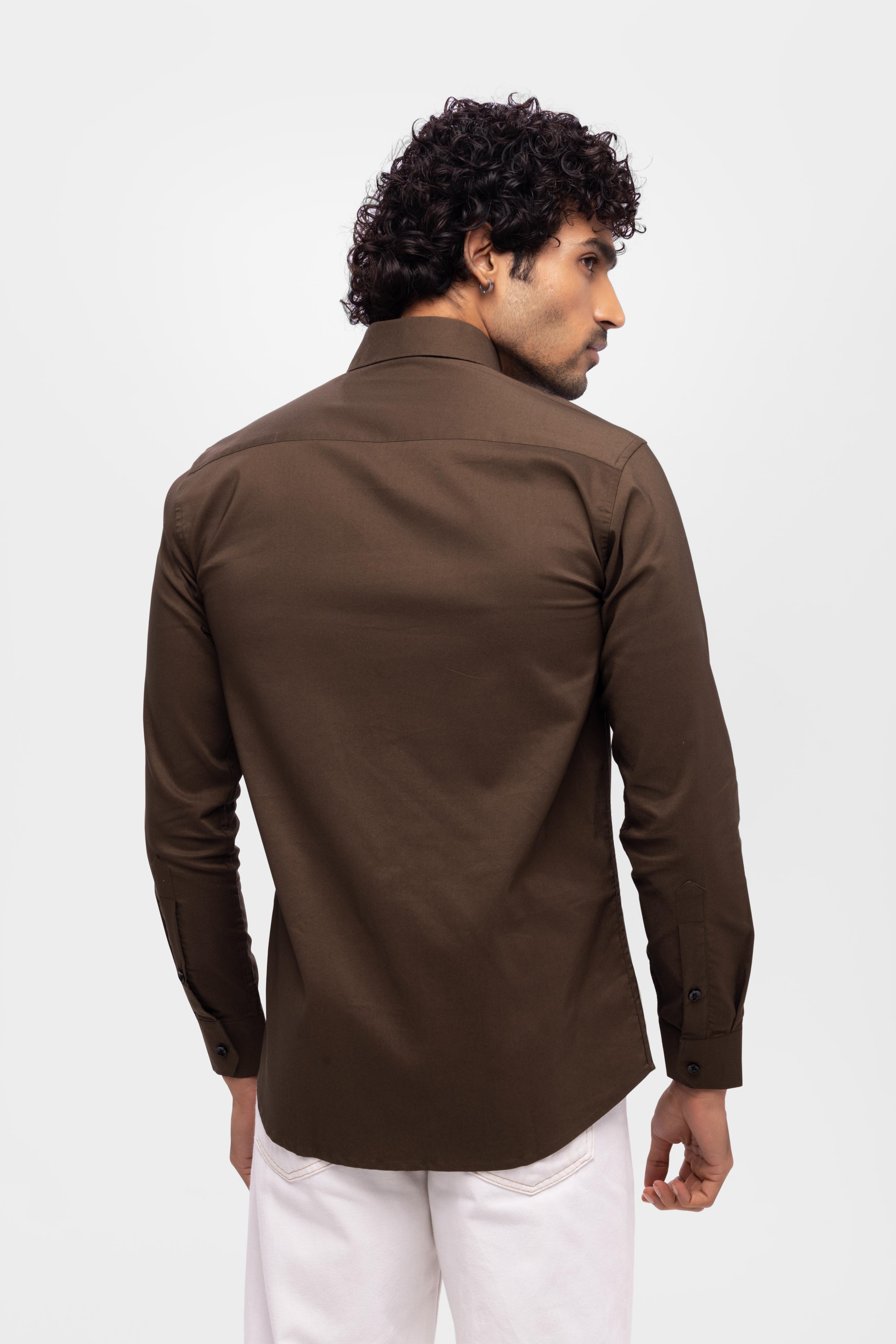 Full sleeve slim fit Shirt Brown