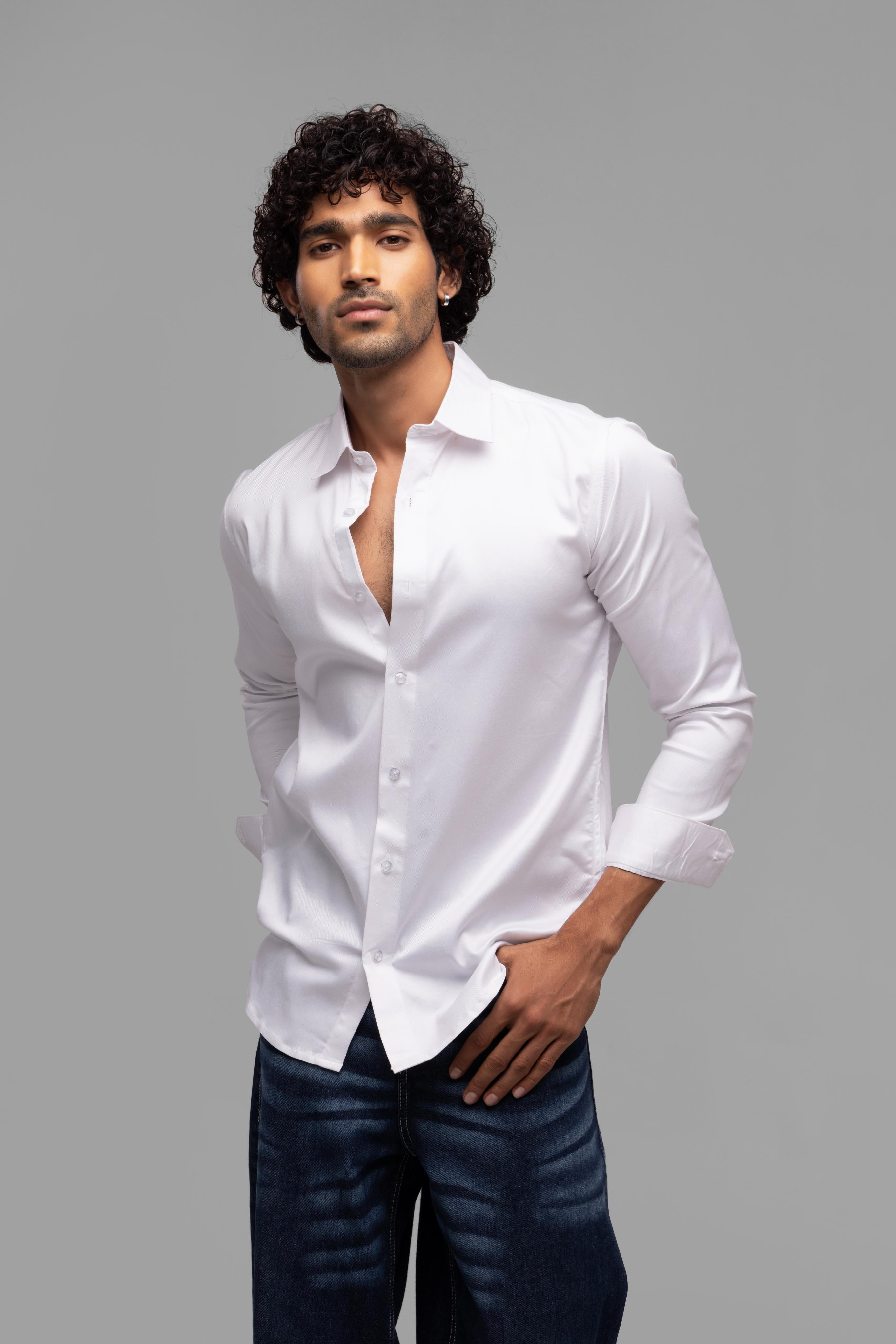 Full sleeve slim fit Shirt White